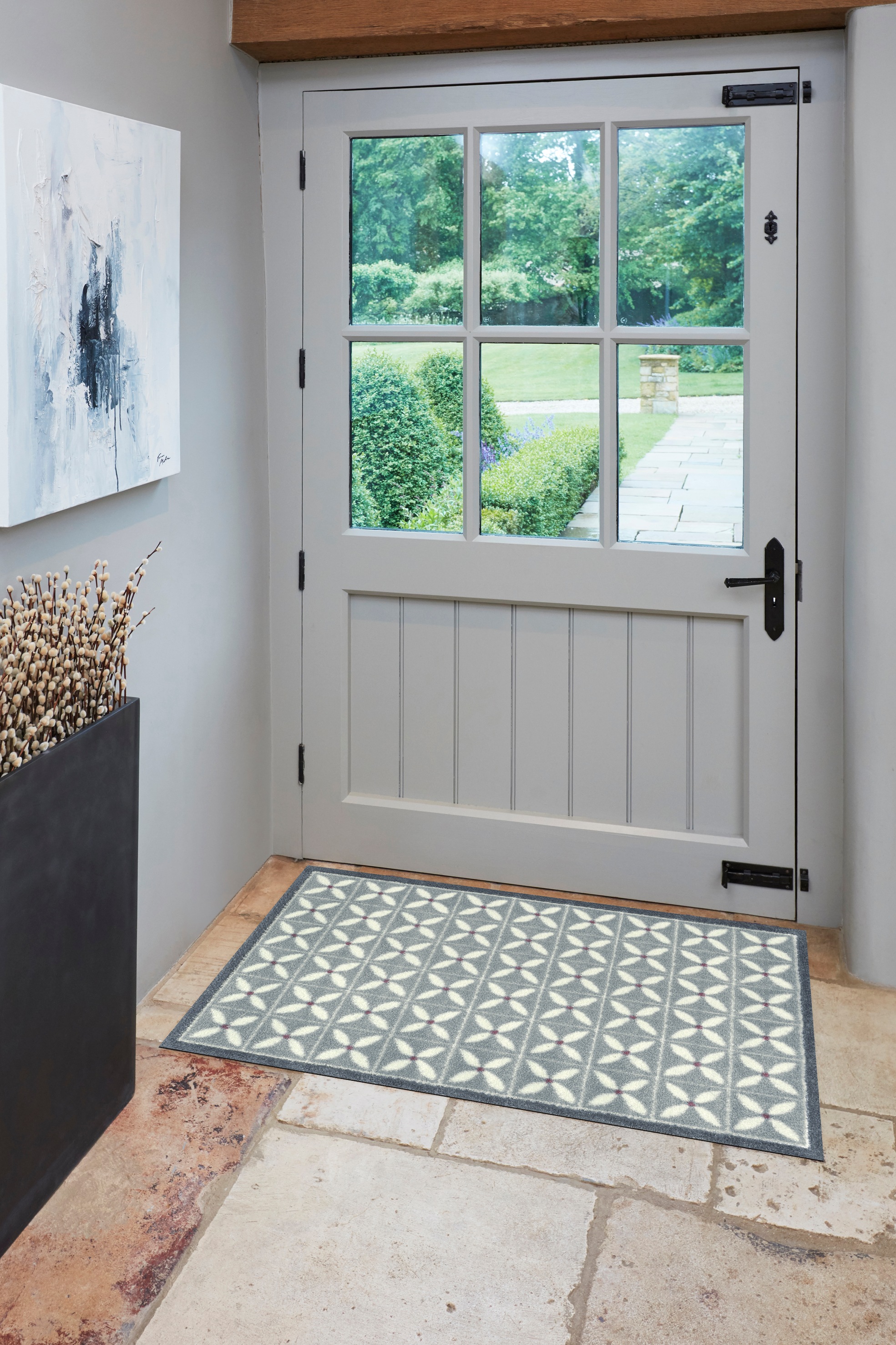 Turtle Mat Teppich "Flower Fields Grey" rechteckig 9 mm Höhe günstig online kaufen