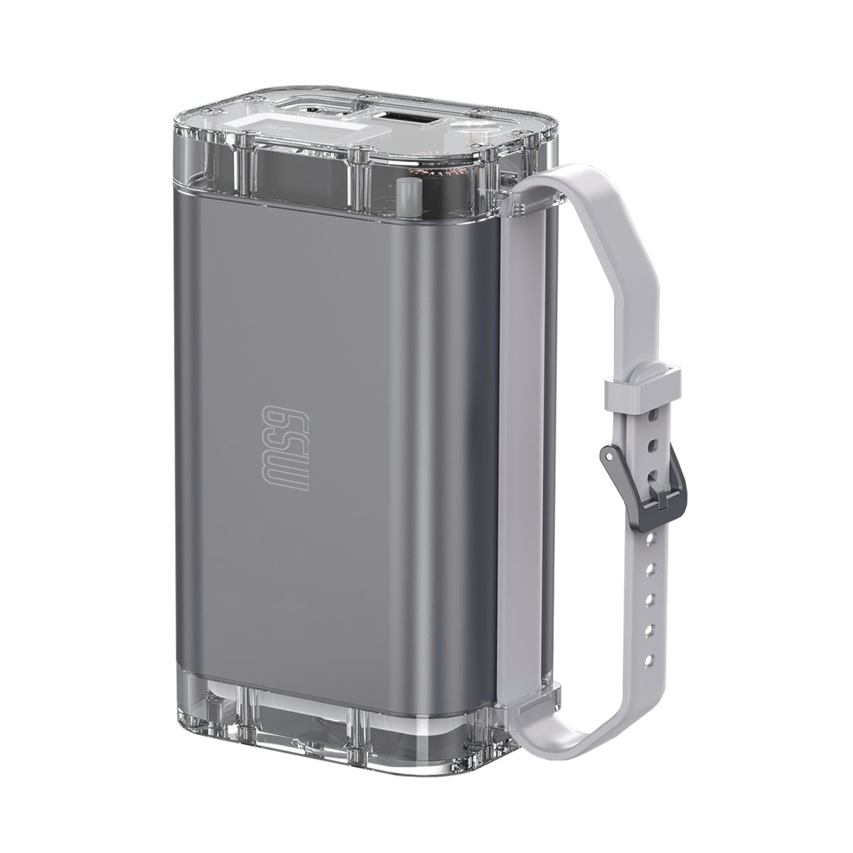 4SMARTS Powerbank "Powerbank Lucid Air 26.800 mAh 65W", 11,1 V 8.900mAh, grau, Akkumulatoren, schnelles Laden, IP67, LCD-Display