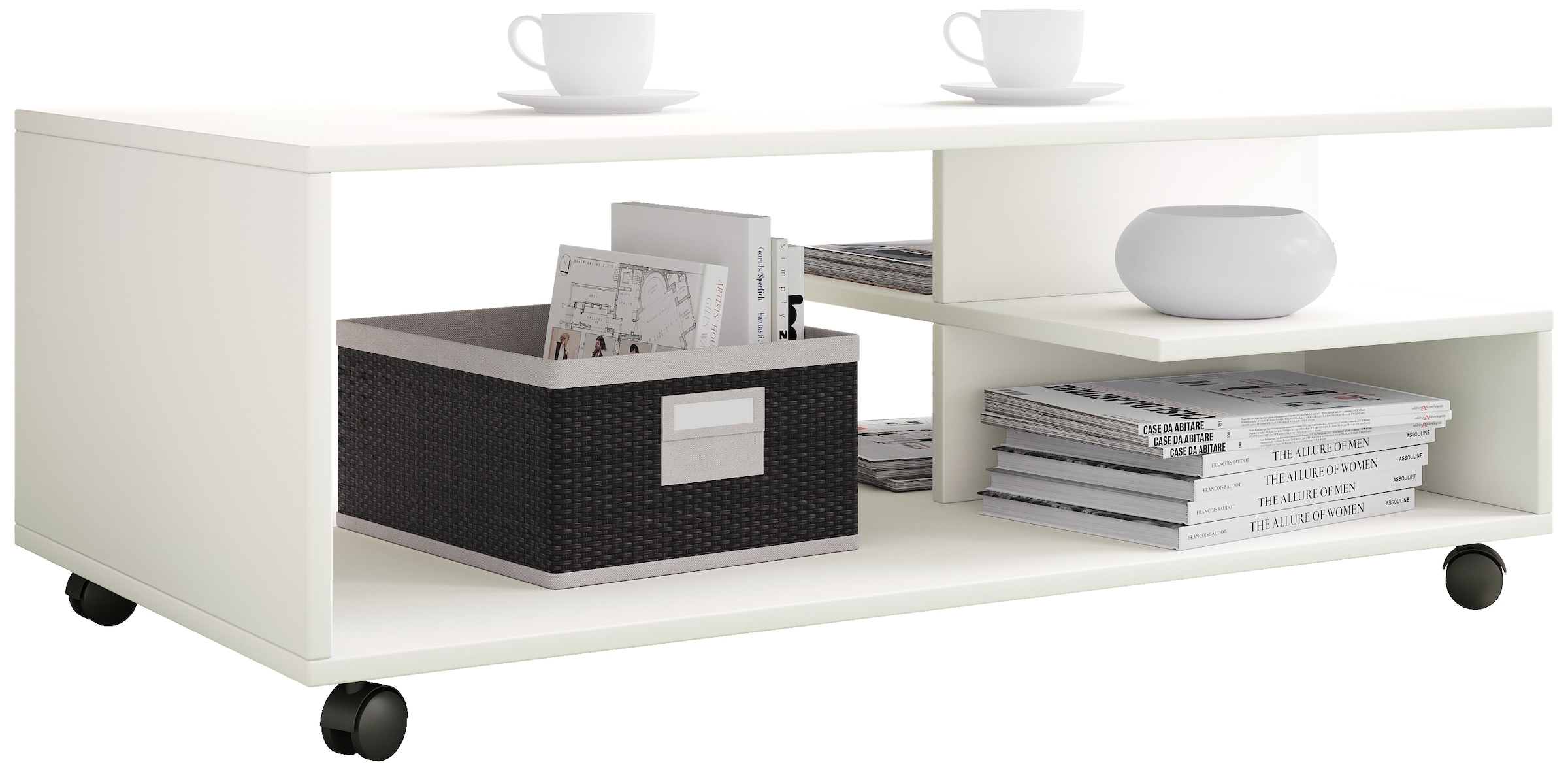 VCM Couchtisch »VCM Holz Couchtisch Sofatisch Wohnzimmertisch Rollen rollbar Kaffeetisch Stango XL«, (Stango)