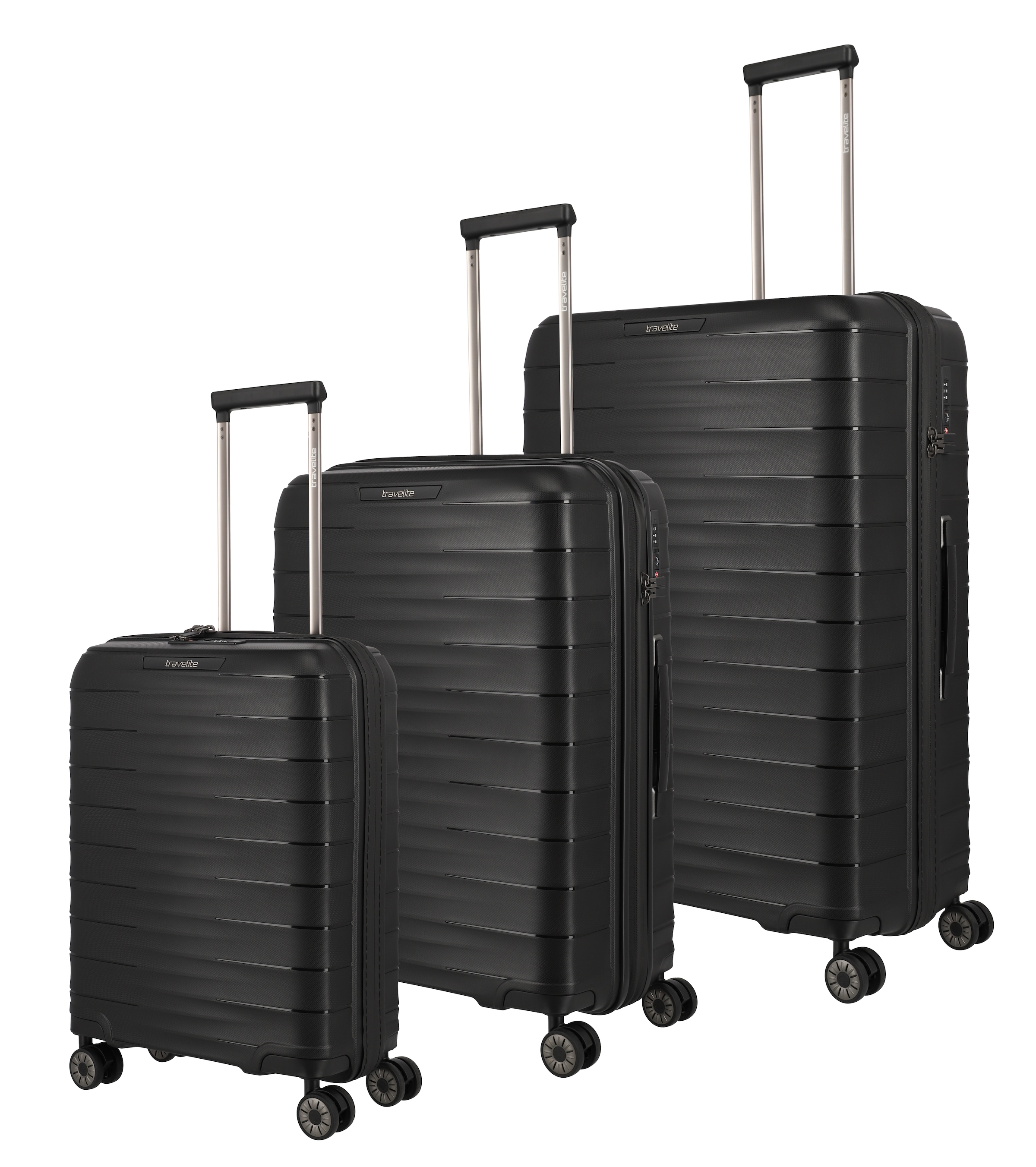 travelite Trolleyset "MOOBY 3-teilig Reisekoffer Hartschale" mit TSA-Schloss und recyceltem Polypropylen