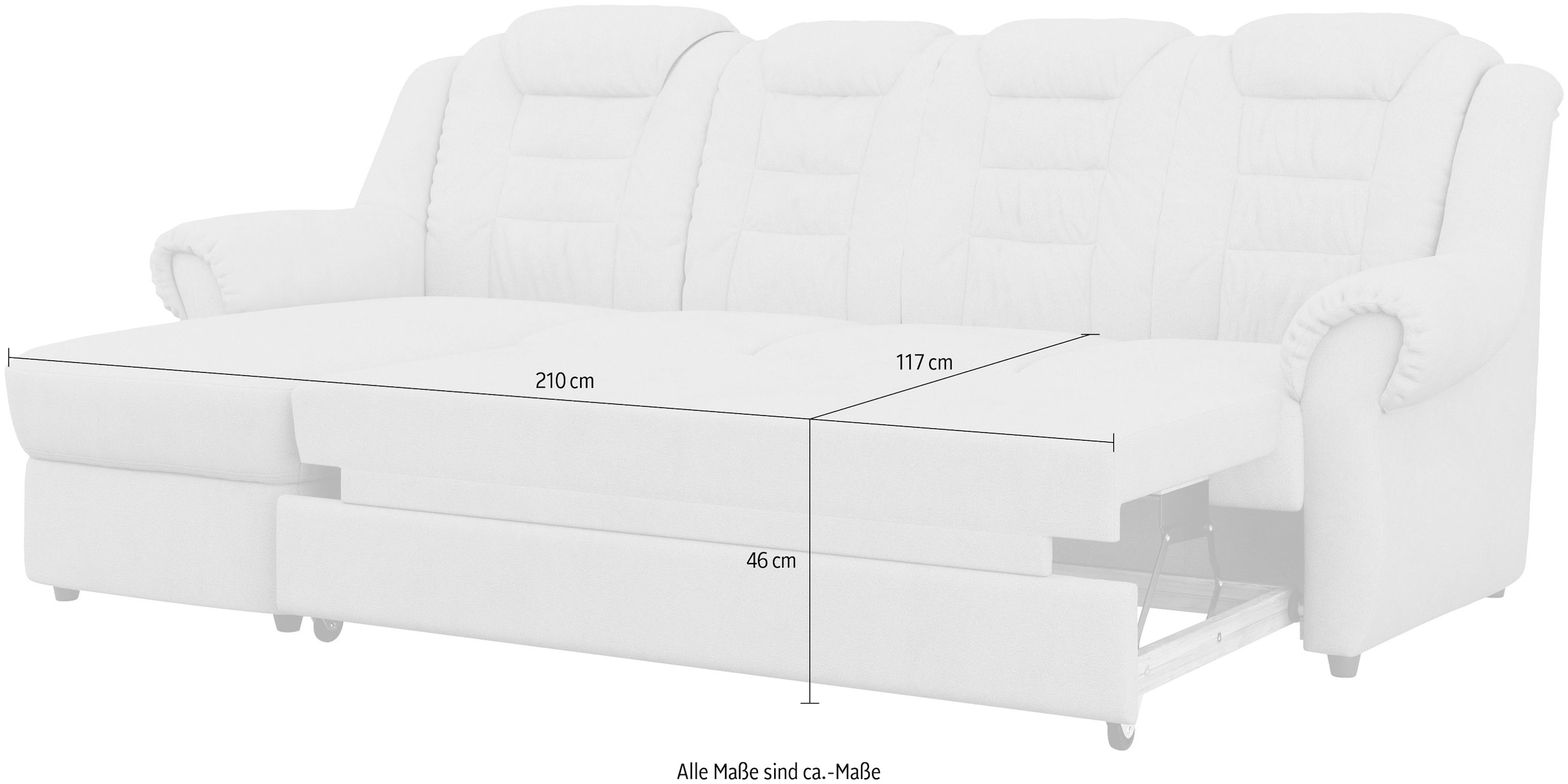 Home affaire Ecksofa »Boston L-Form«, Gemütliches Ecksofa mit hoher Rückenlehne in klassischem Design
