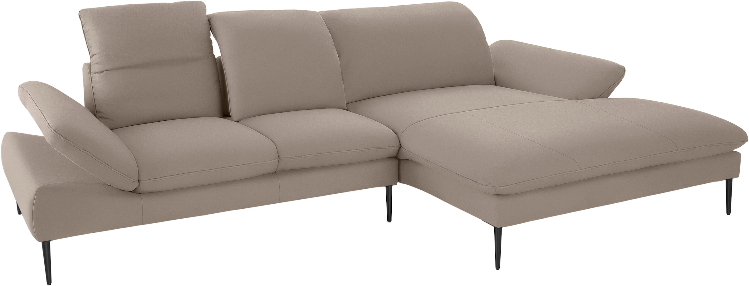 W.SCHILLIG Ecksofa »enjoy&MORE, Designsofa, elegant und bequem, L-Form«, Sitztiefenverstellung, Füße schwarz pulverbeschichtet, Breite 310 cm