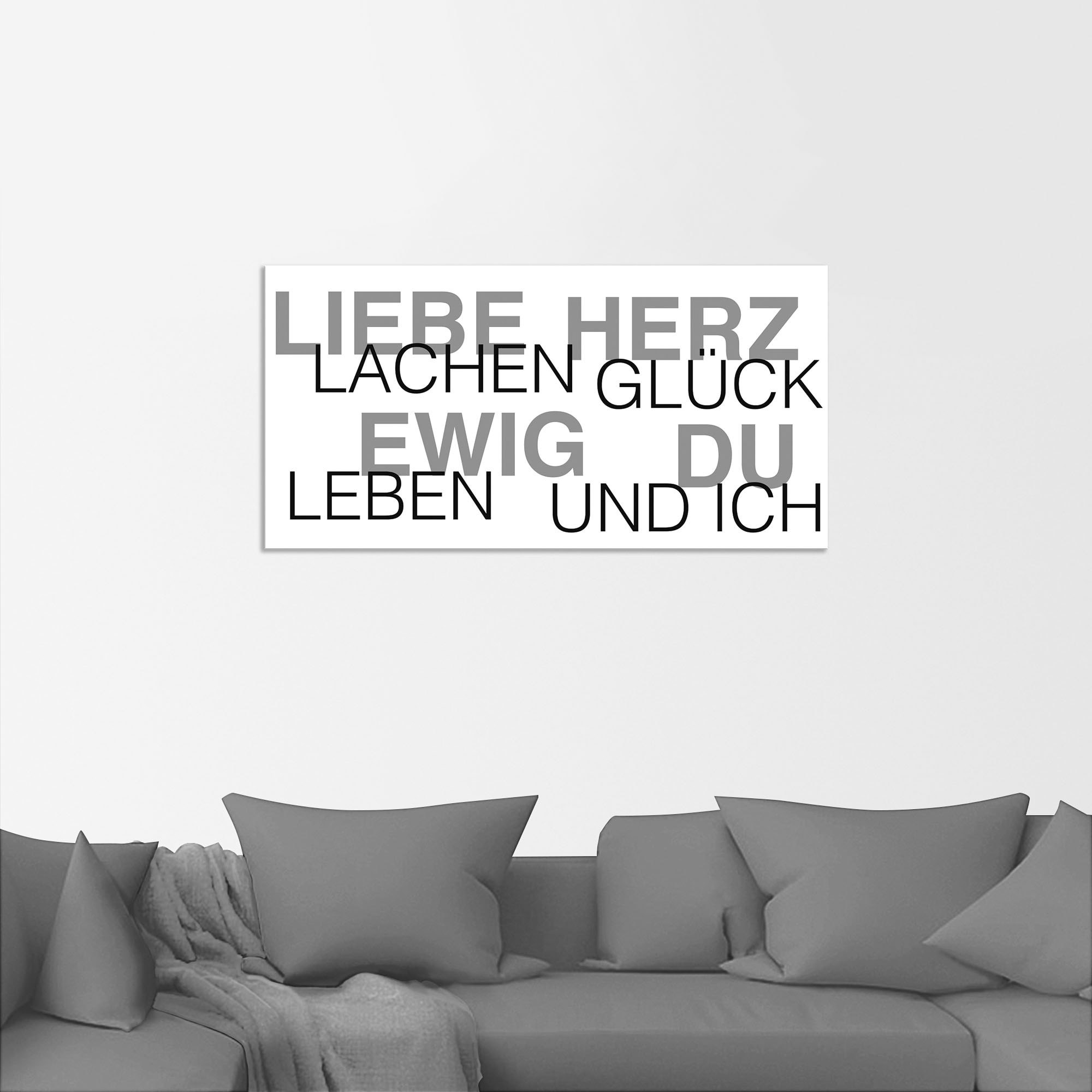 Artland Wandbild »Liebe Statement Bild«, Sprüche & Texte, (1 St.), als Alubild, Outdoorbild, Leinwandbild, Wandaufkleber, versch. Größen