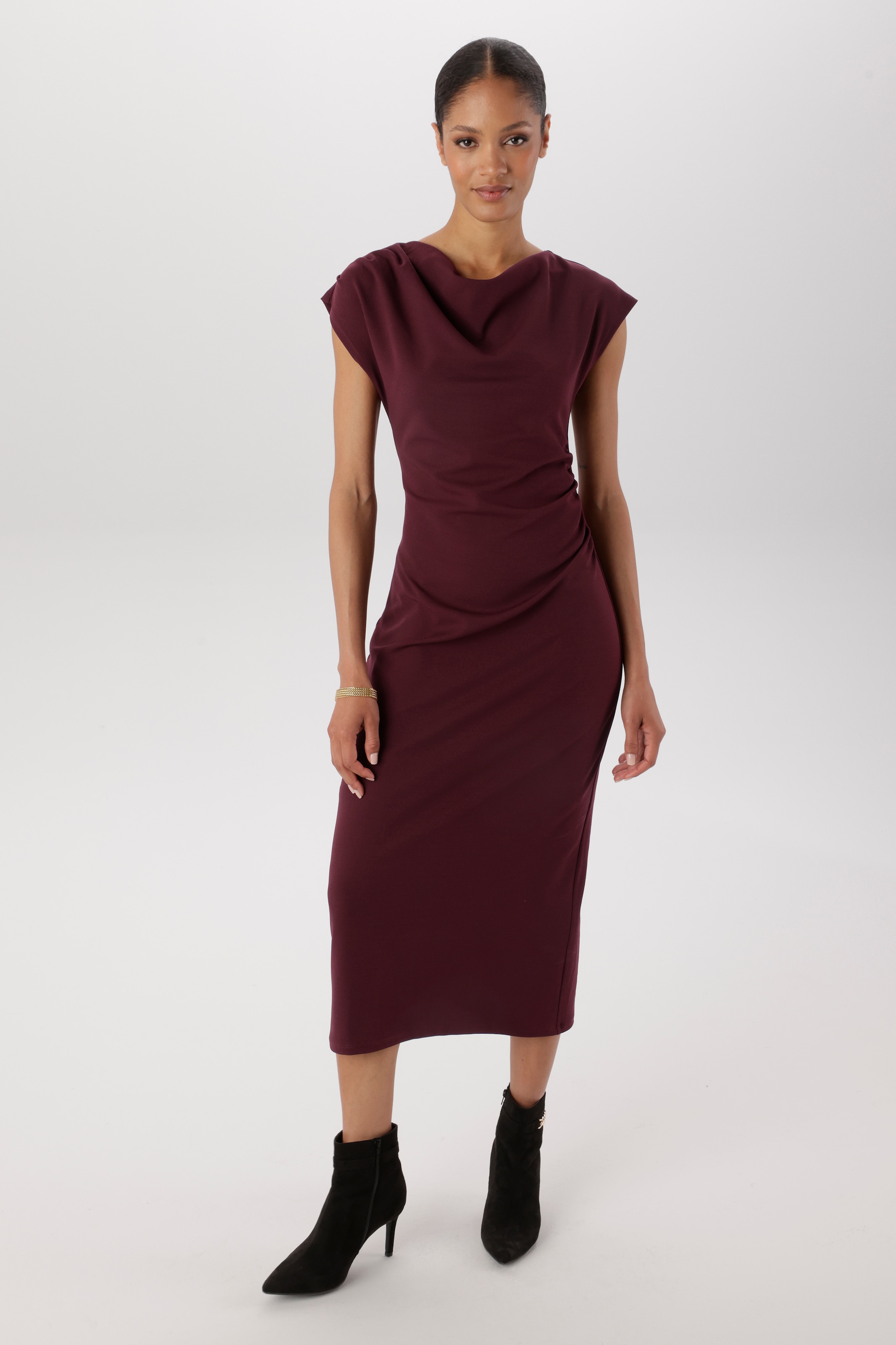 Aniston SELECTED Midikleid mit Wasserfallkragen - NEUE KOLLEKTION