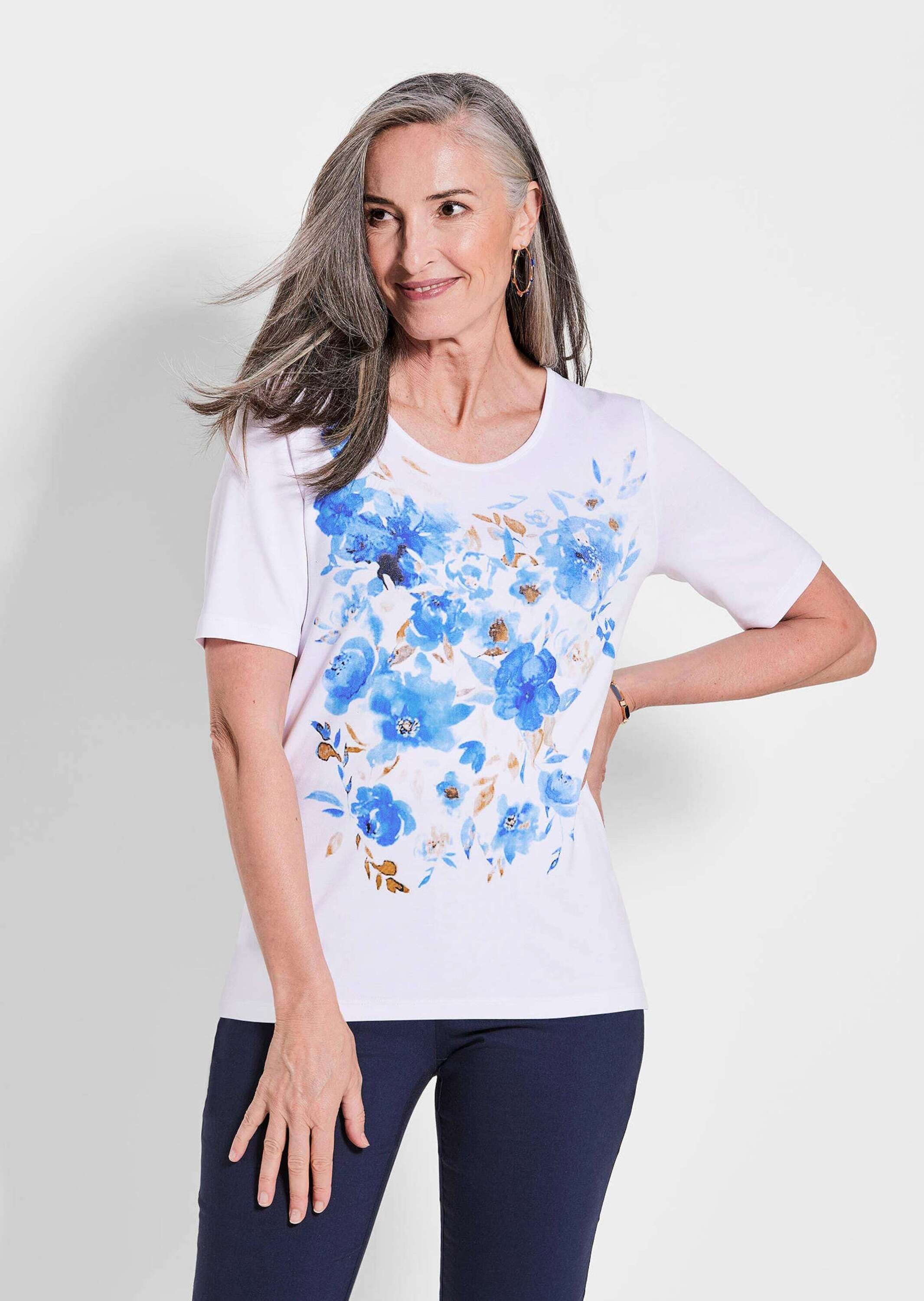 GOLDNER Kurzarmshirt "Shirt" Blumenmotiv günstig online kaufen