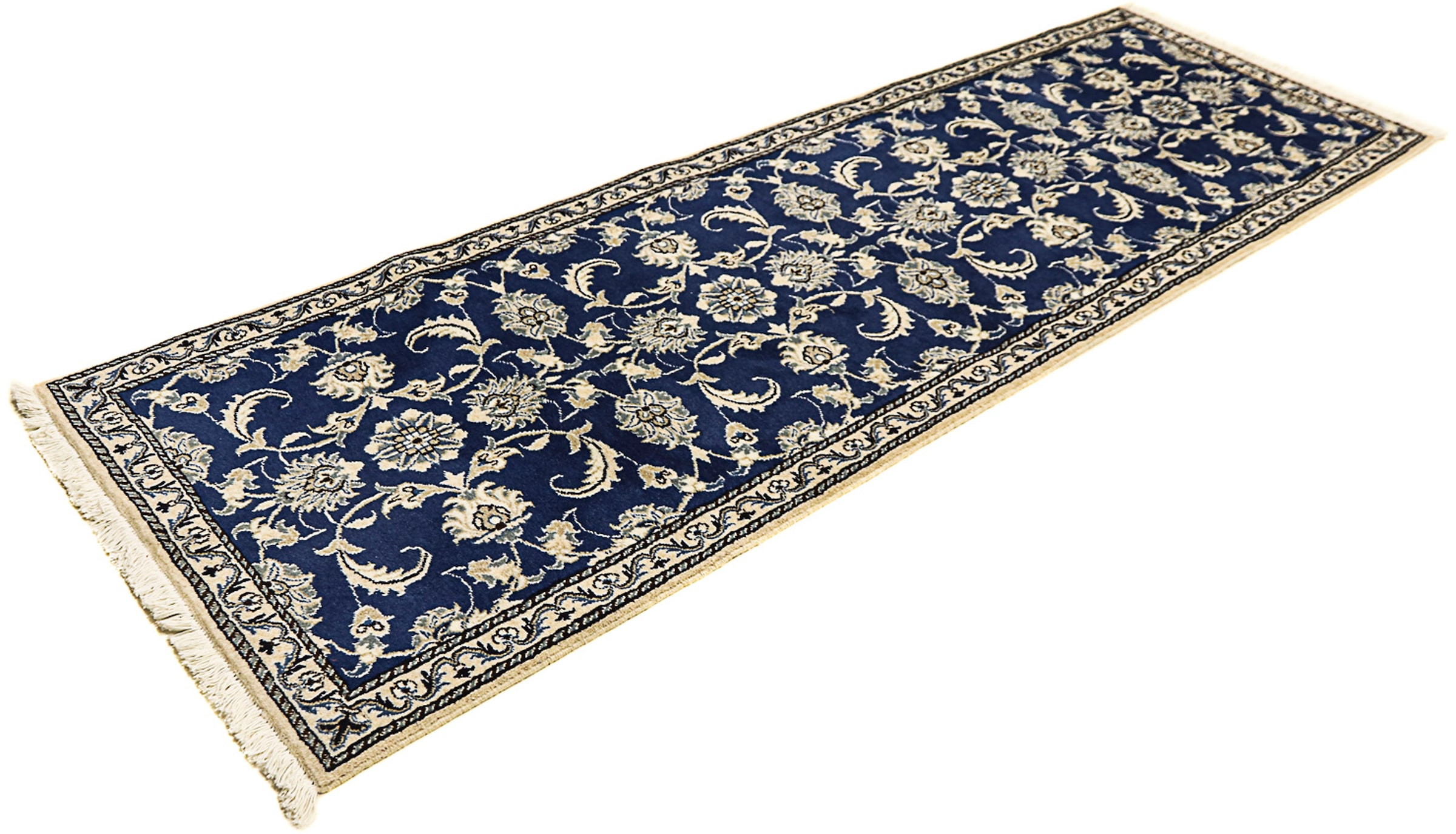 Orientteppich »Perser - Nain - 243 x 78 cm - blau«, rechteckig, 12 mm Höhe,...