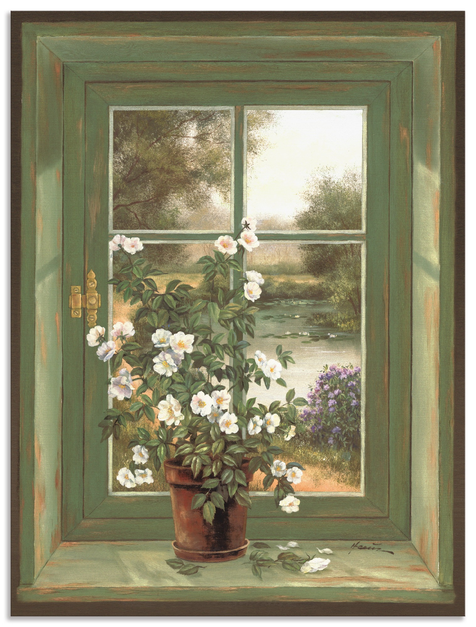 Artland Wandbild »Wildrosen am Fenster«, Arrangements, (1 St.), als  Alubild, Leinwandbild, Wandaufkleber oder Poster in versch. Größen kaufen |  BAUR