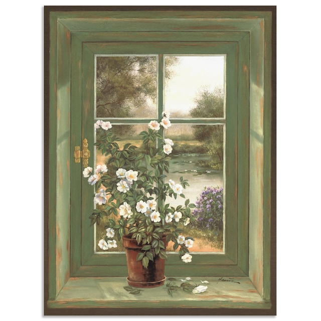 Artland Wandbild »Wildrosen am Fenster«, Arrangements, (1 St.), als  Alubild, Leinwandbild, Wandaufkleber oder Poster in versch. Größen kaufen |  BAUR