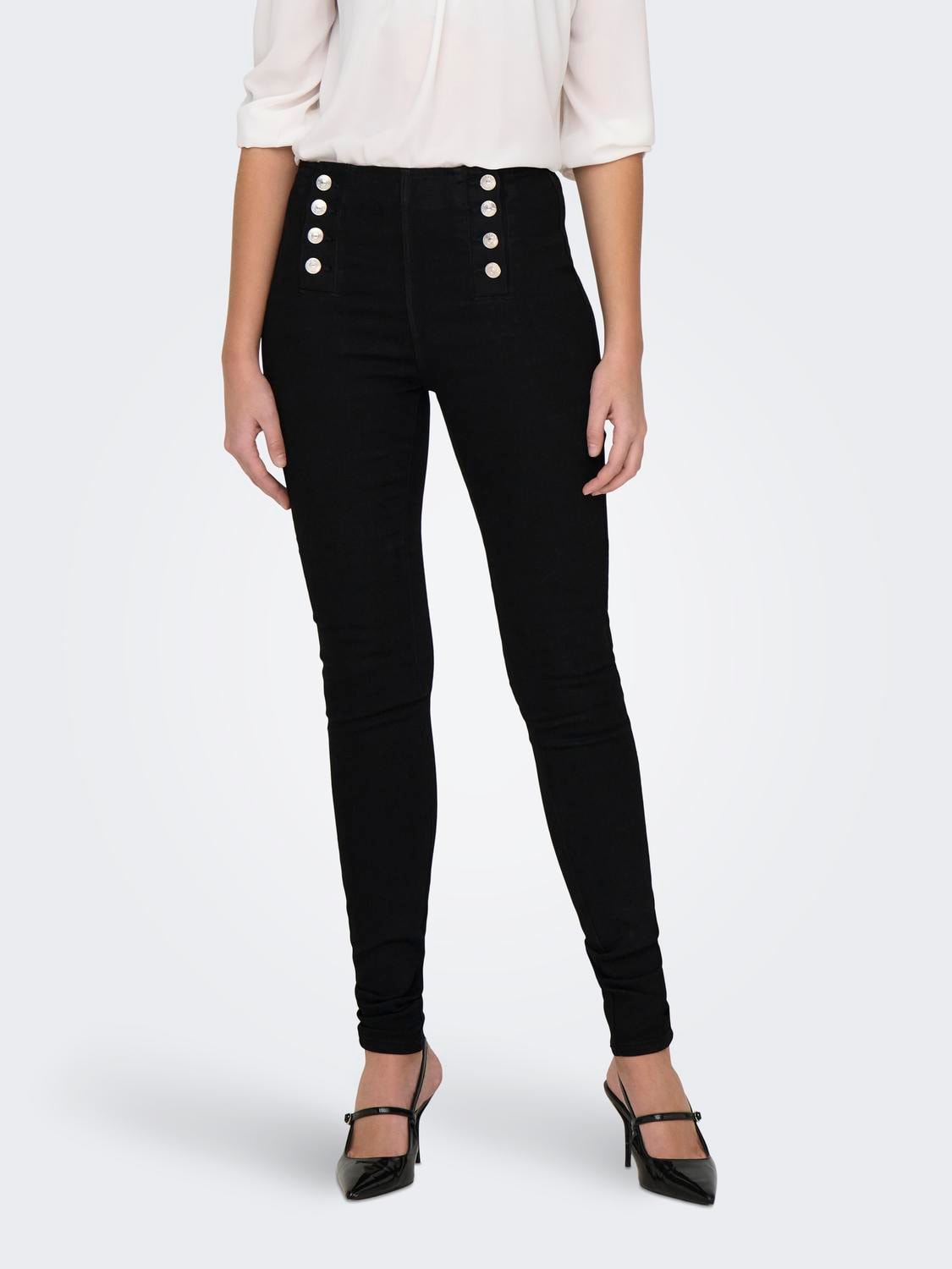 ONLY Skinny-fit-Jeans "ONLDAISY HW BUTTON SKINNY DNM" günstig online kaufen