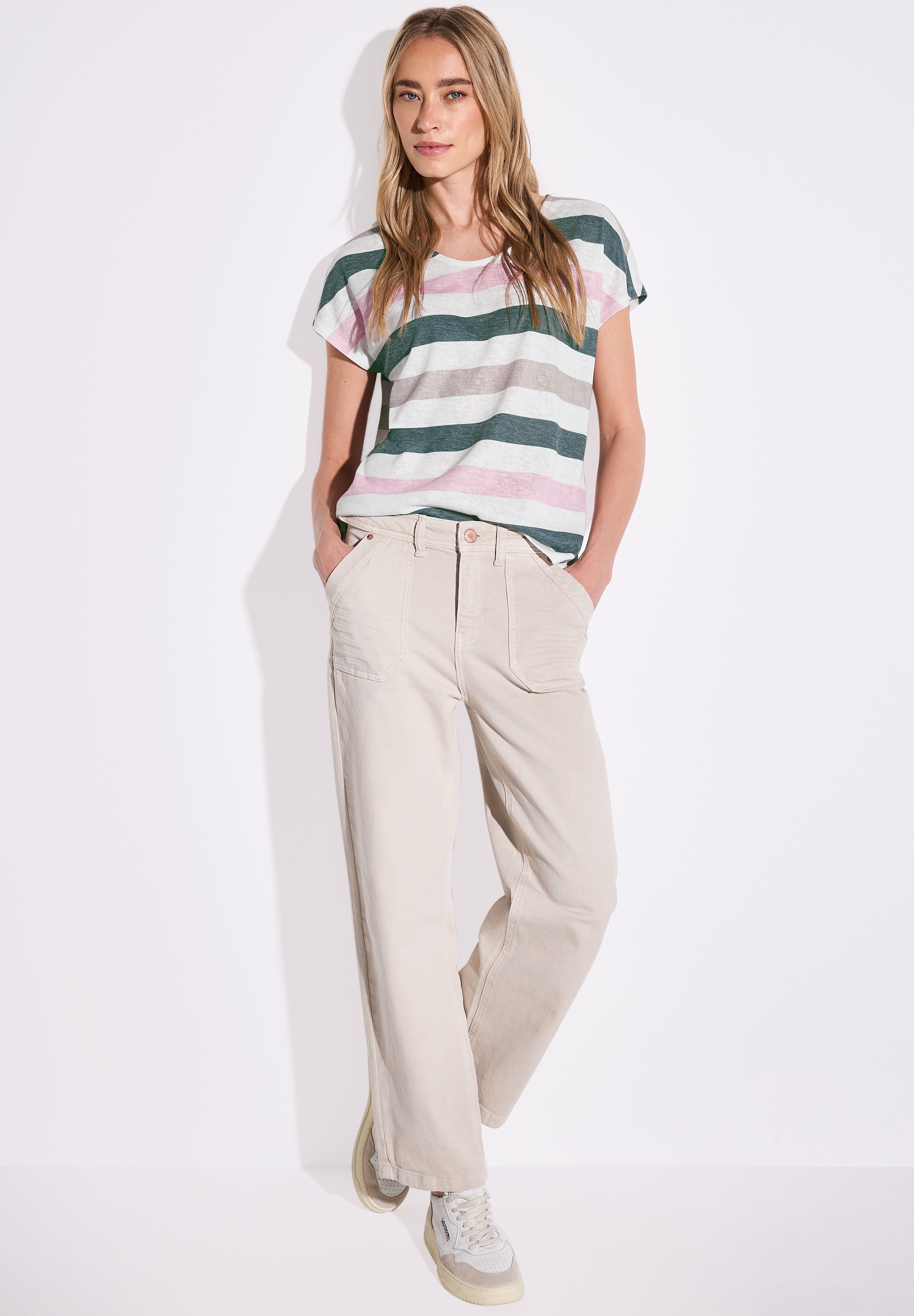 STREET ONE Shirttop, mit Streifen Muster