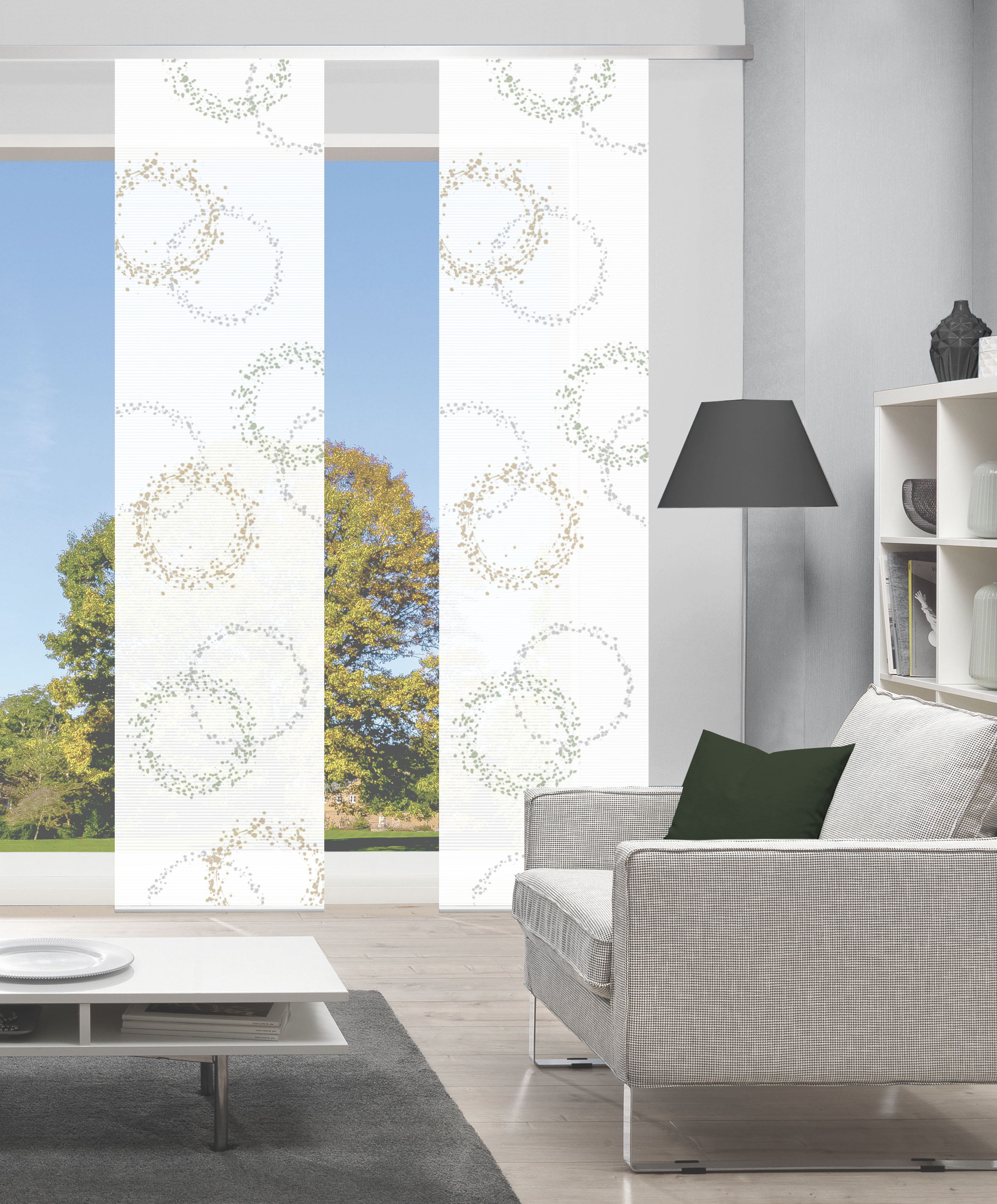 Vision S Schiebegardine "AINUR 2er SET" Paneelwagen 2 Stk. tlg. Schiebevorhang Digidruck 2er Set AINUR