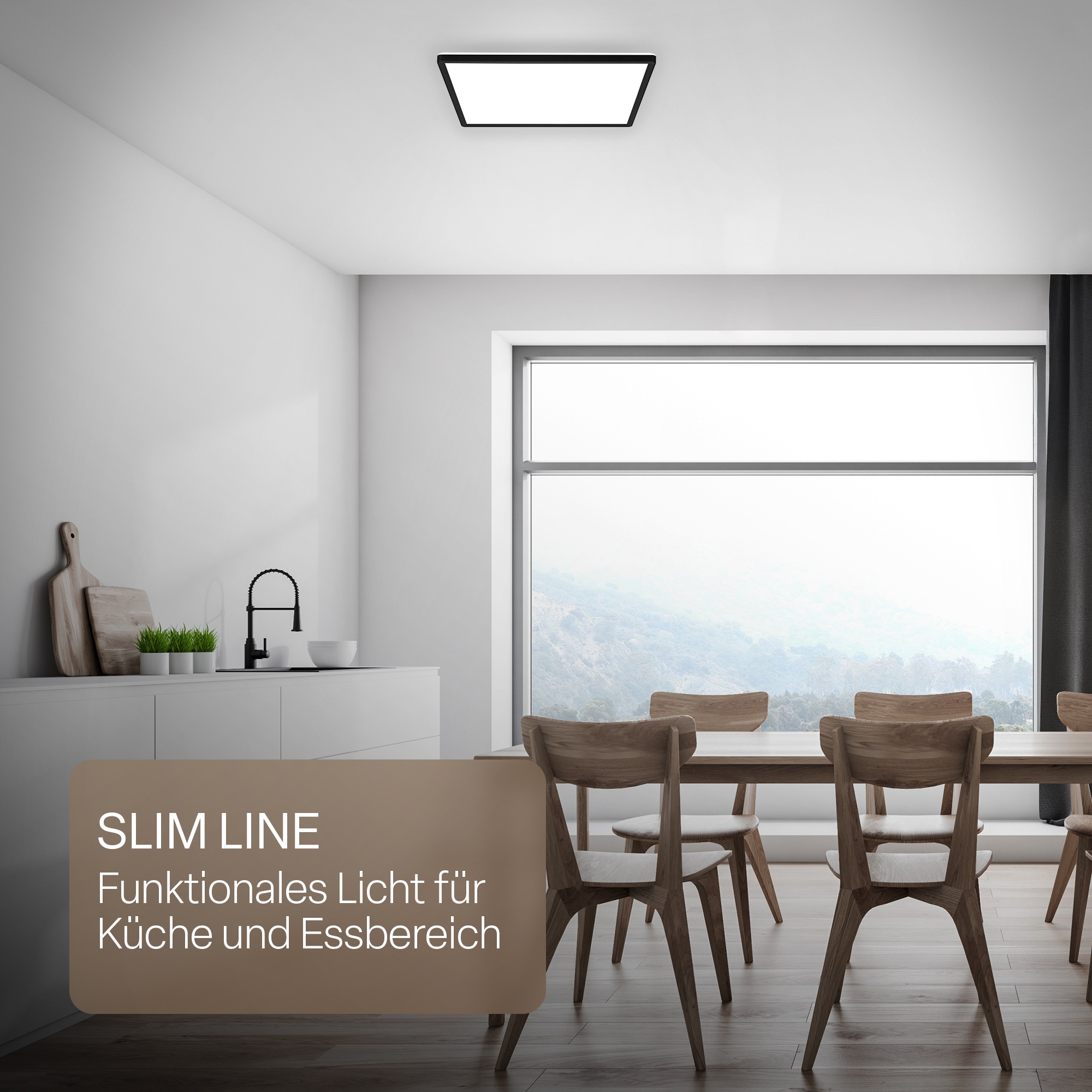 B.K.Licht LED Panel »SHALLOW« LED-Board 1 Stk. Neutralweiß 42x42x3 cm, Badlampe, Badezimmer, Küche, Wohnzimmer