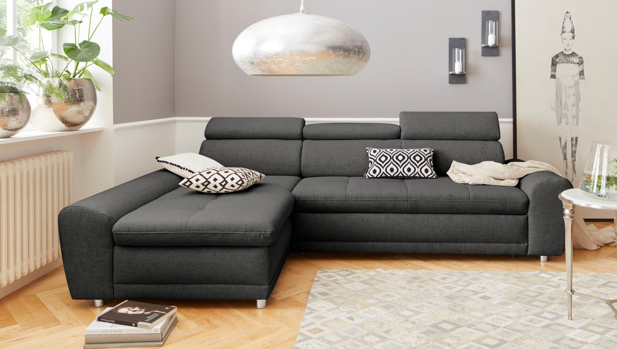 sit&more Ecksofa "Riva L-Form" inklusive Kopteilverstellung, wahlweise mit Schlaffunktion