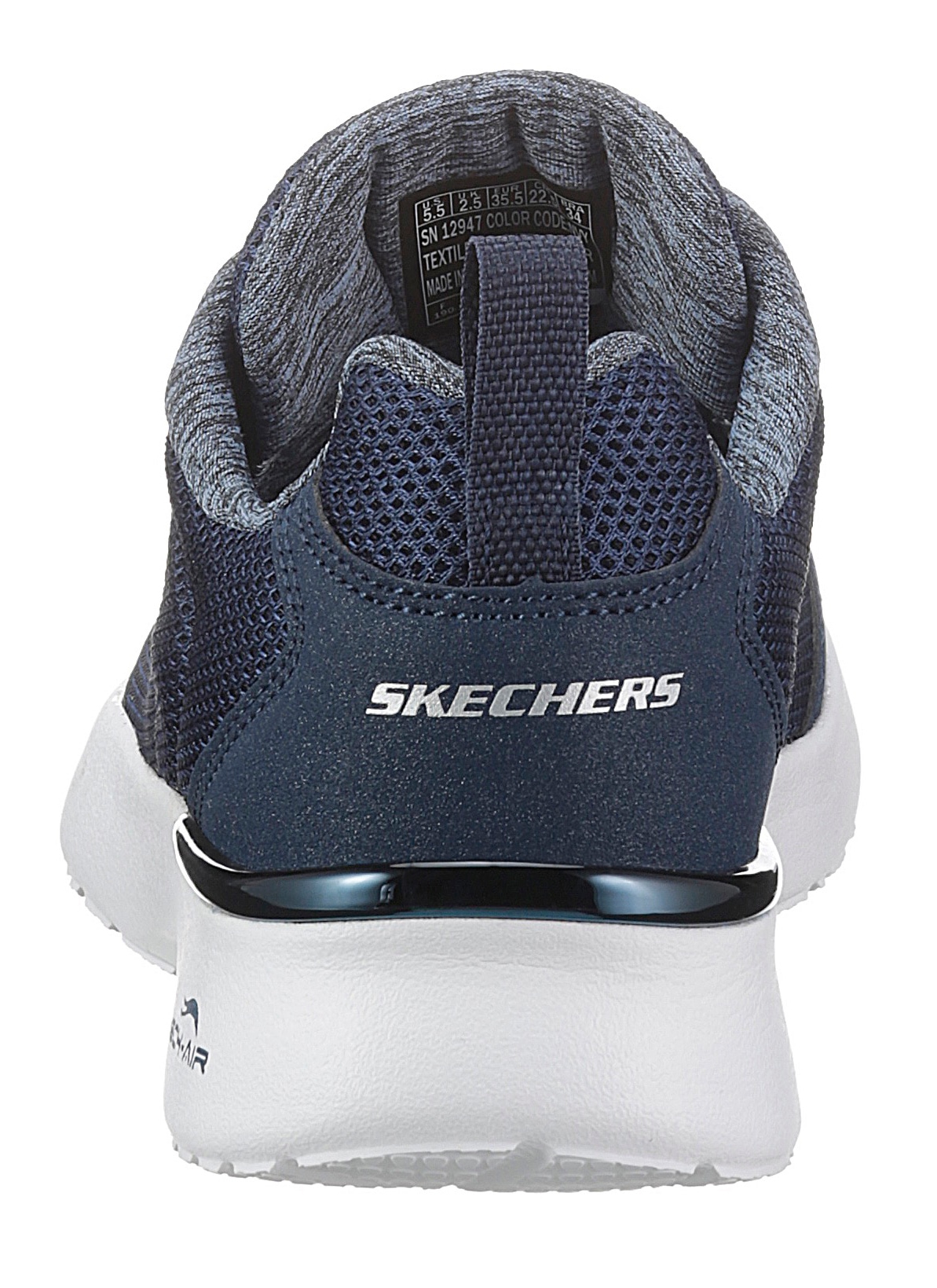 Skechers Sneaker »Skech-Air Dynamight - Fast Brake«, Metallic-Element an der Ferse, Freizeitschuh, Halbschuh, Schnürschuh