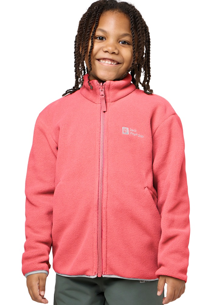 3-in-1-Funktionsjacke JACK WOLFSKIN "ICELAND 3IN1 JACKET K", Kinder, Gr. 164, orange (sunset coral), Obermaterial: 100% Polyester. Futter: 100% Polyester, hoch geschlossener Ausschnitt, Jacken, 3in1, wasserdicht, Übergangsjacke/Winterjacke