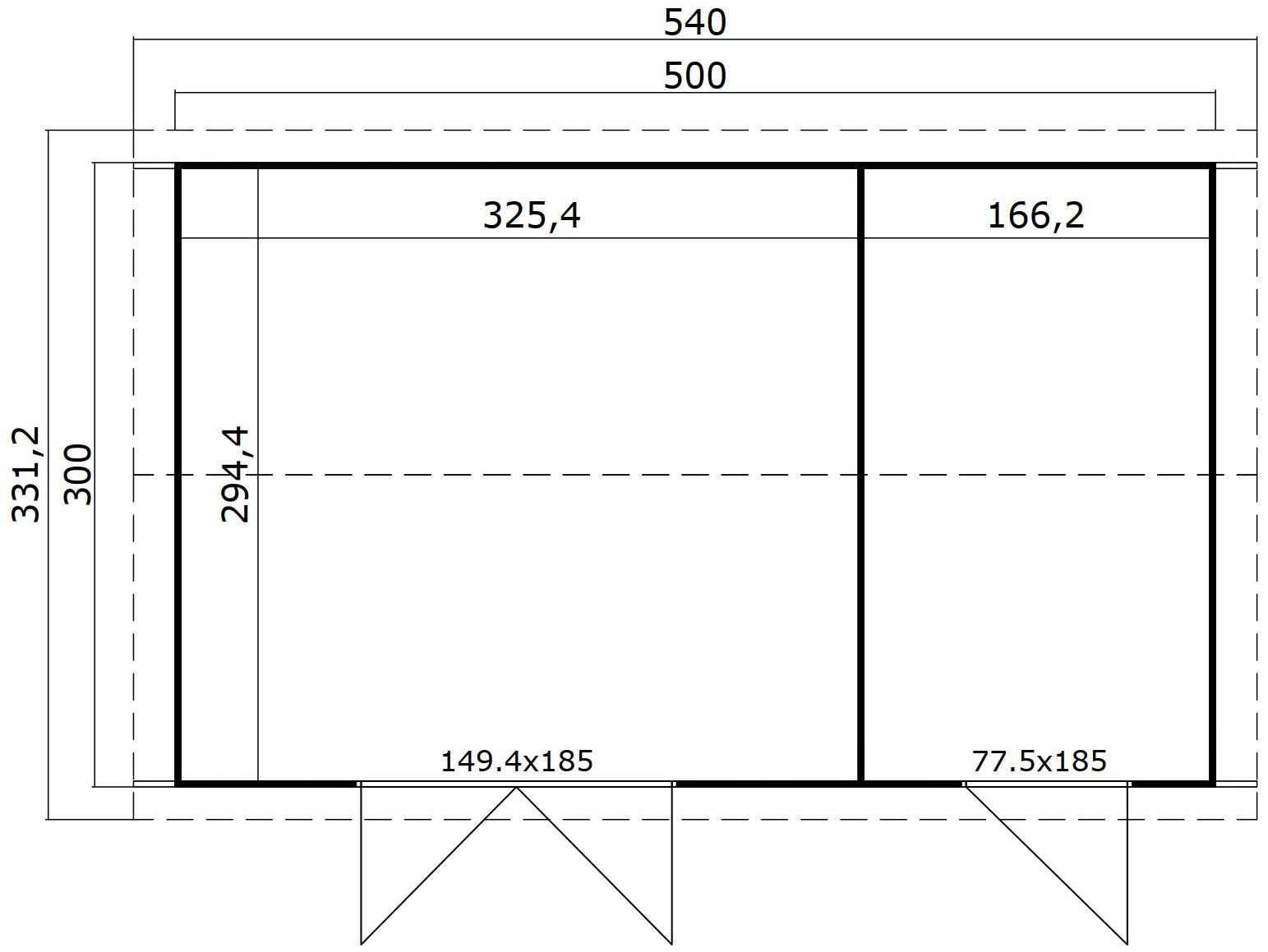 LASITA MAJA Gartenhaus »Tuvalu XL«, Blochbohlenhaus 28mm 2-Raum, Fundamentmass 5000x3000, Schwedenrot