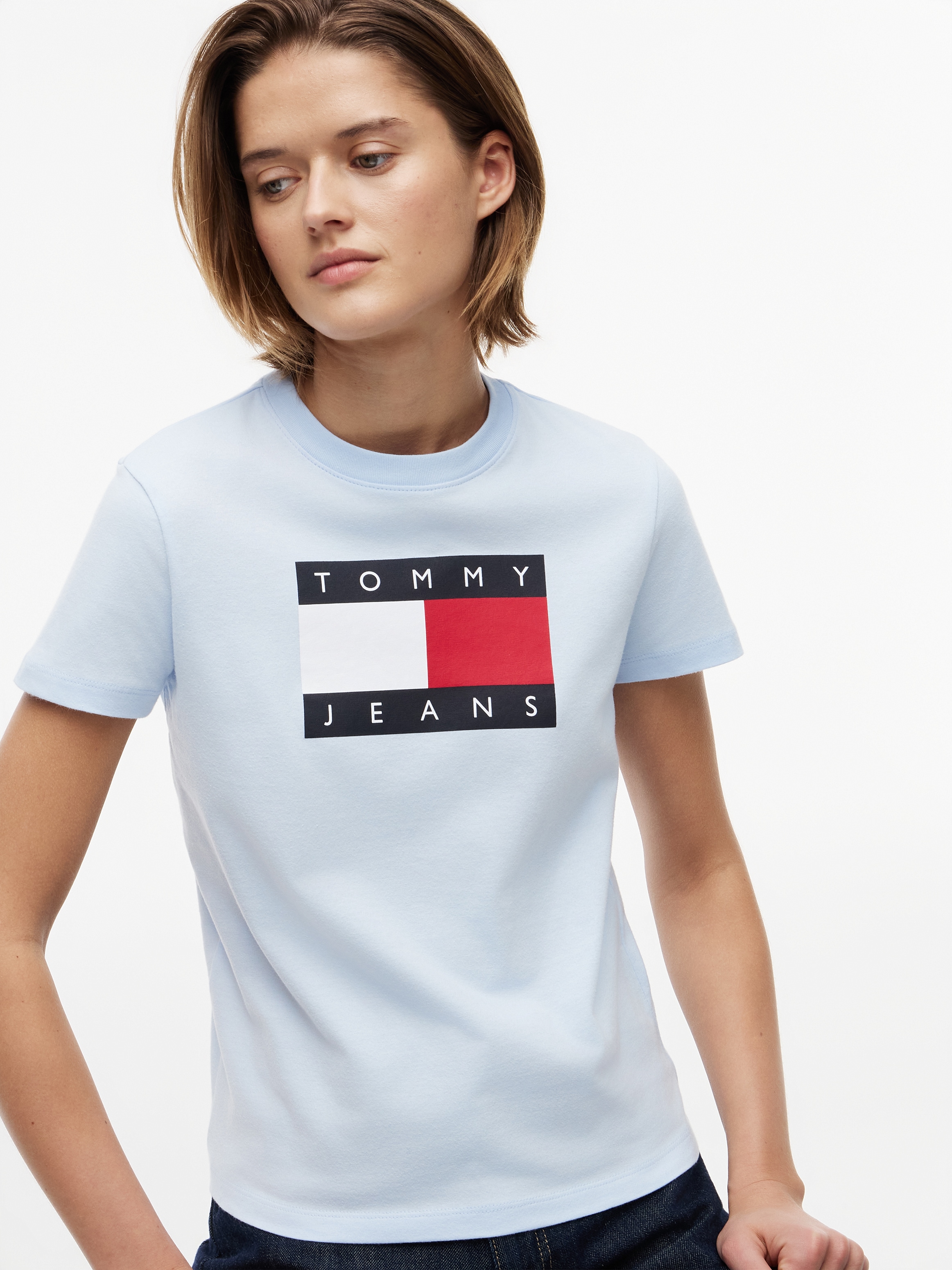Tommy Jeans Kurzarmshirt »TJW REG TJ FLAG SS TEE« Baumwolle, Logodruck, regular fit