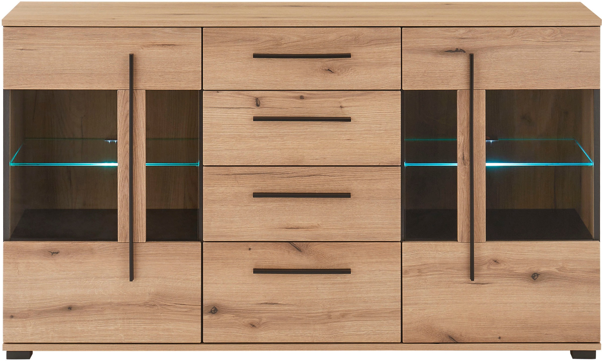 INOSIGN Sideboard »Cantara, moderner Schrank, Kommode in Eiche Evoke oder weiß«, schwarze Stangengriffe, ausreichend Stauraum, vielseitig einsetzbar