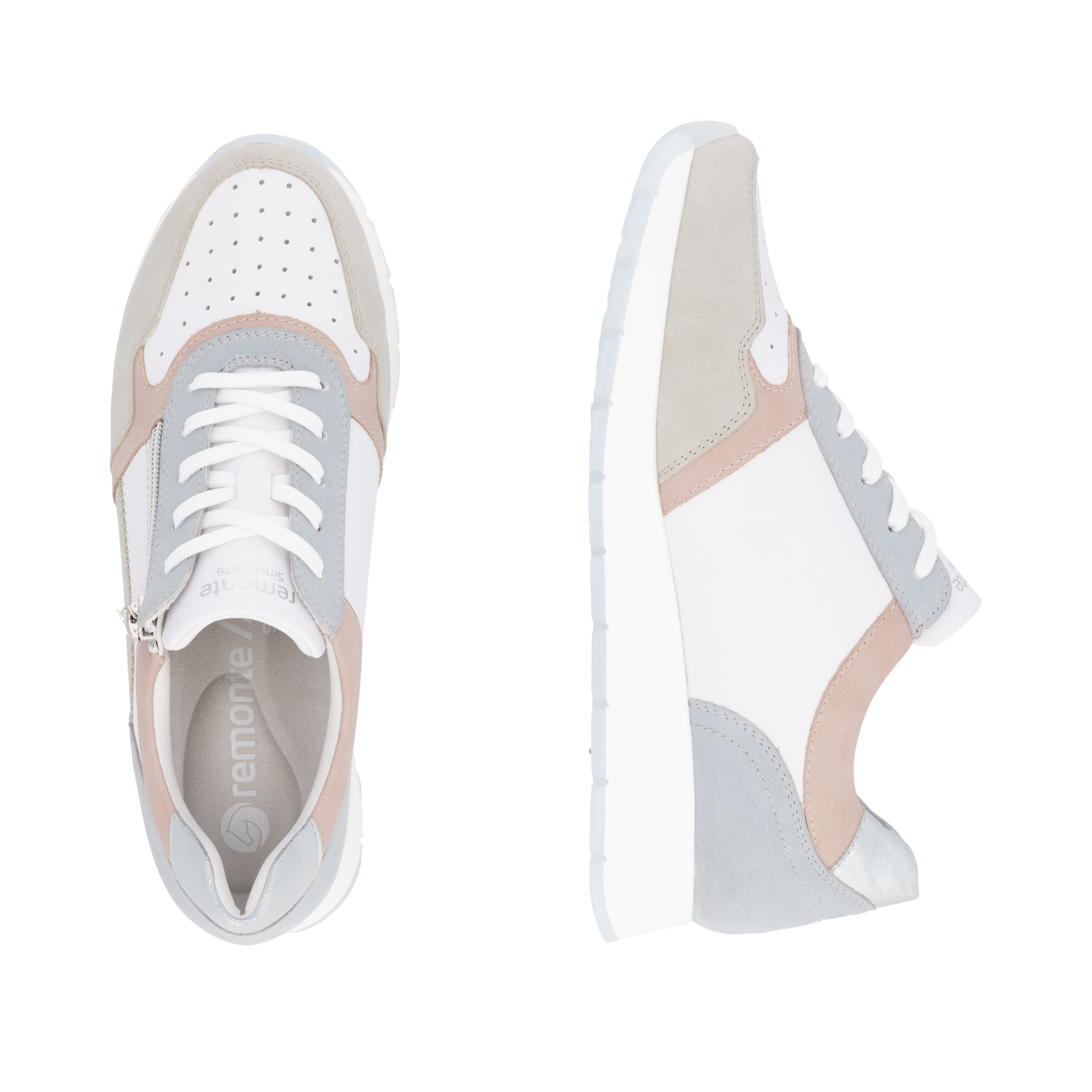 Remonte Keilsneaker, Freizeitschuh, Halbschuh, Schnürschuh mit gepolstertem Schaftrand