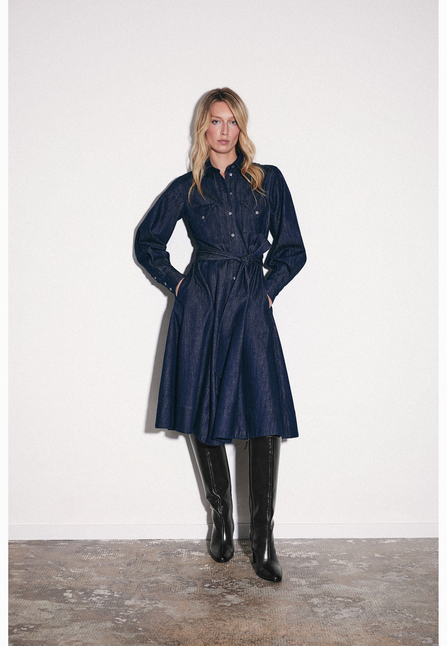seidensticker Blusenkleid 1/1 Kragen Denim