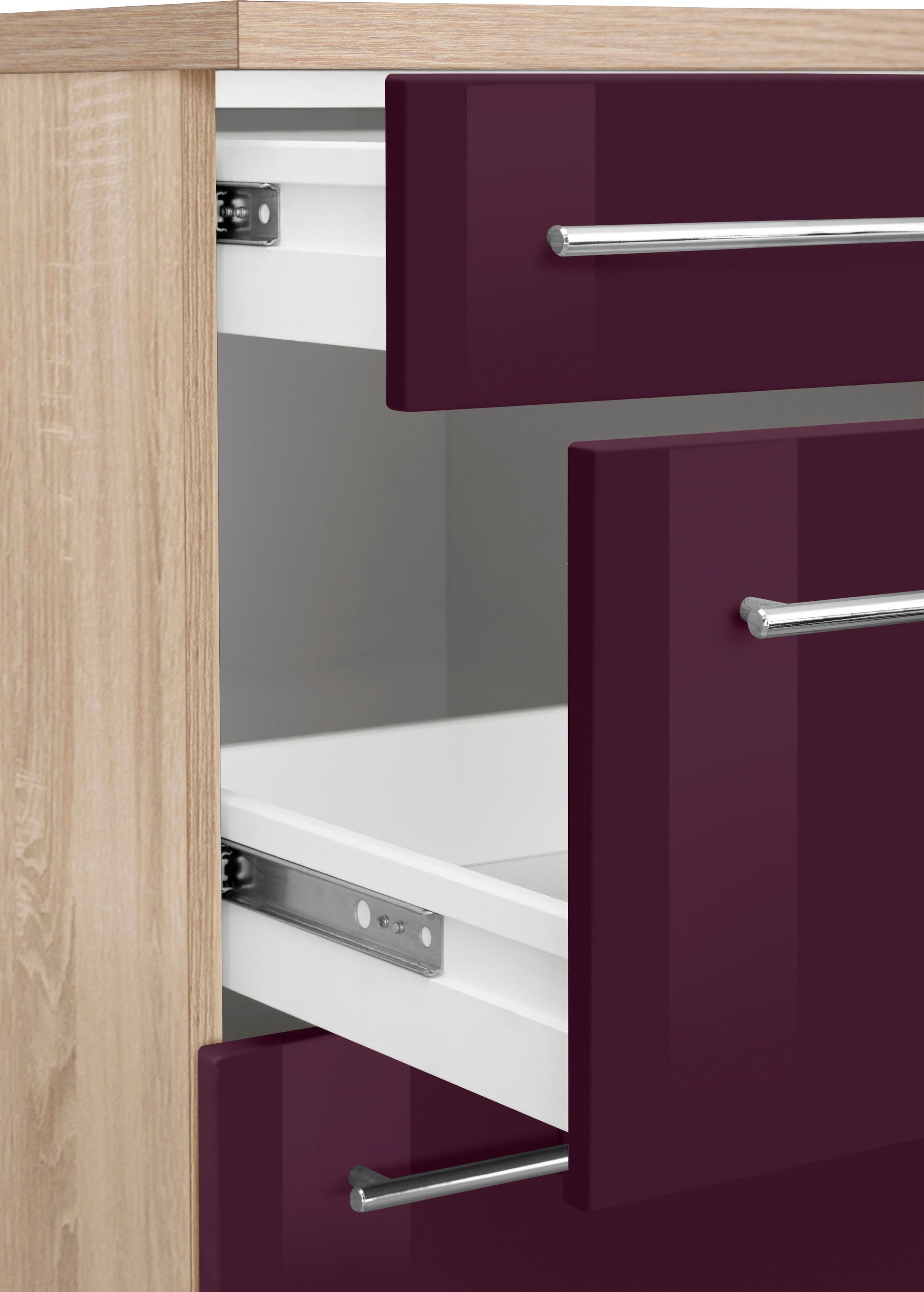KOCHSTATION Winkelküche »Samos«, mit E-Geräten, Stellbreite 220/220 cm