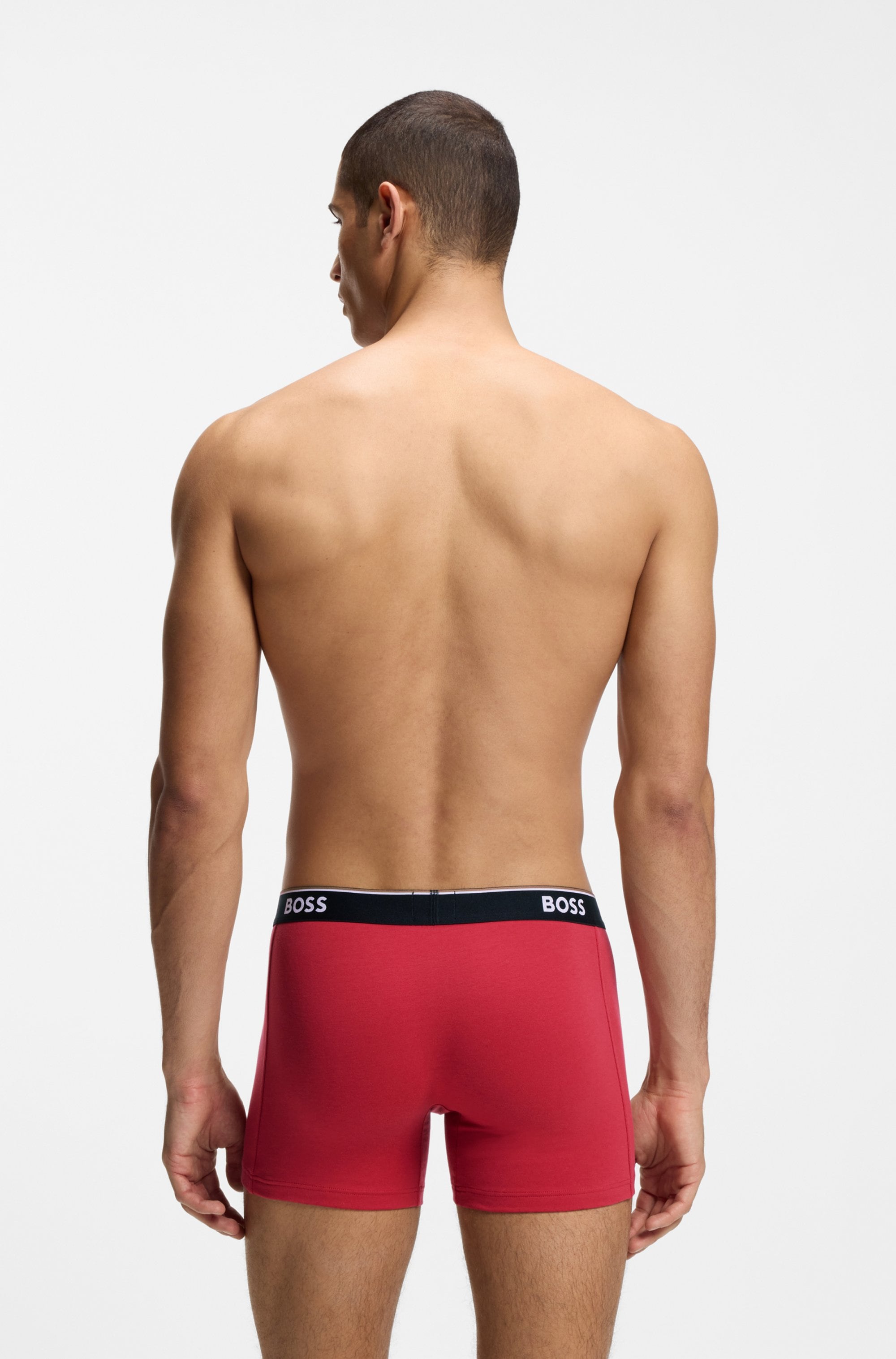 BOSS Boxershorts Packung, 3 Stk. aus bequemer Stretch-Baumwolle, körpernah, mittlere Bundhöhe