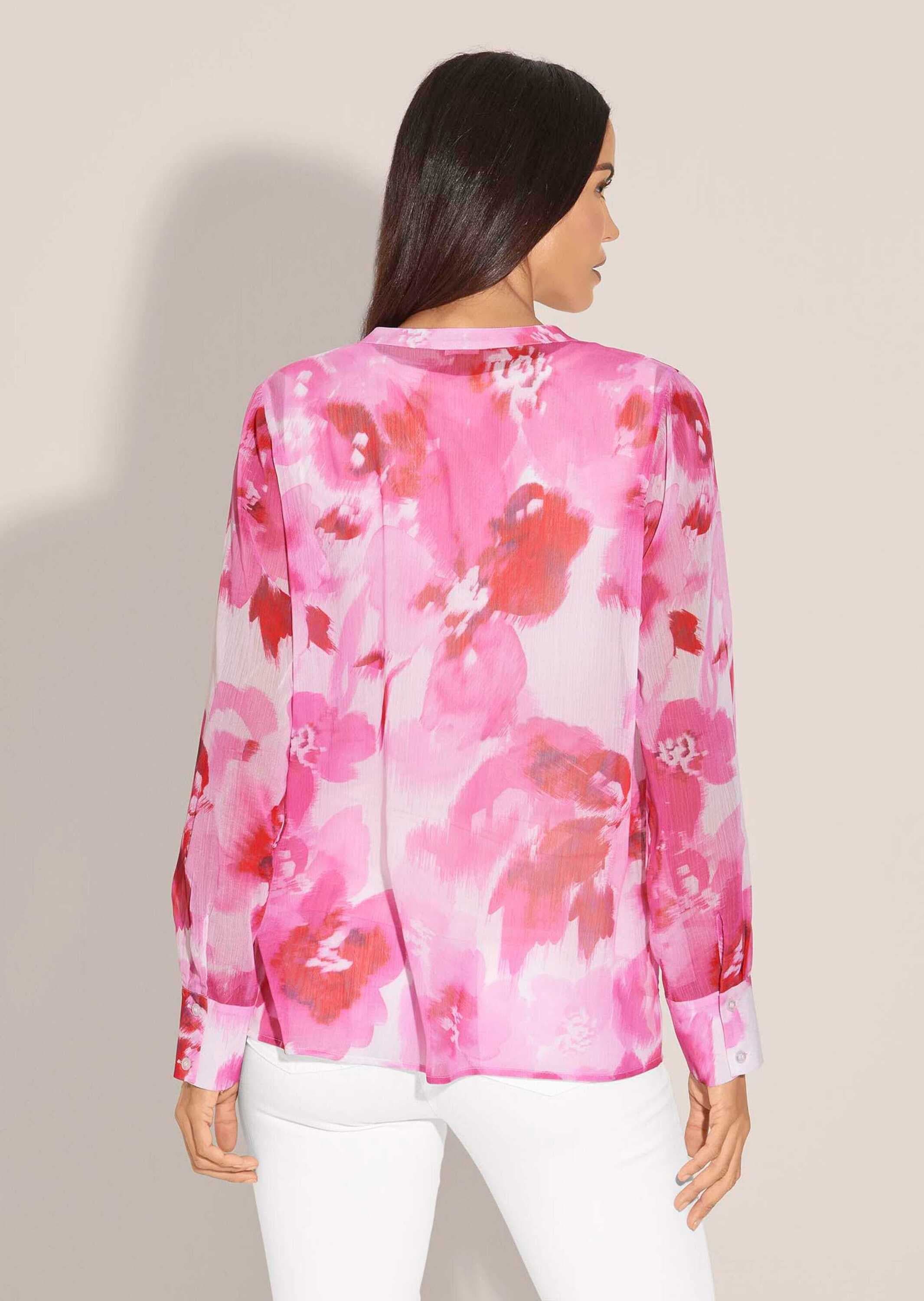 MADELEINE Langarmbluse »Bluse Rundhals-Bluse mit Unikat-Print«