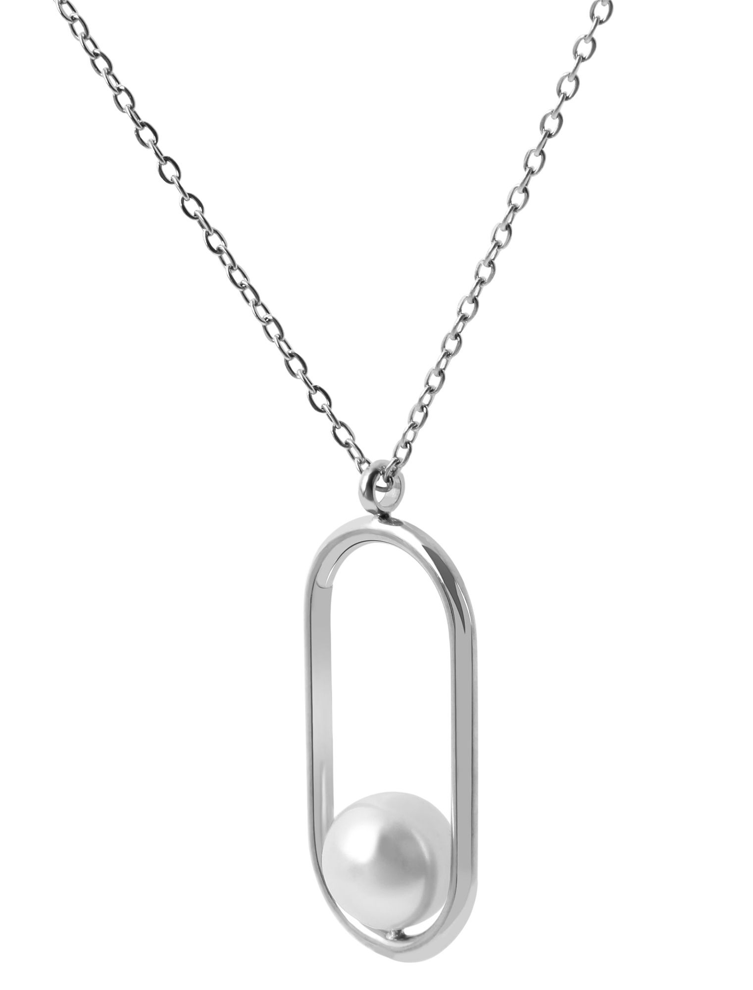 Adelia´s Kette ohne Anhänger »Halskette aus Edelstahl mit Perle 45 cm« Ideal als Geschenk – dezent und elegant