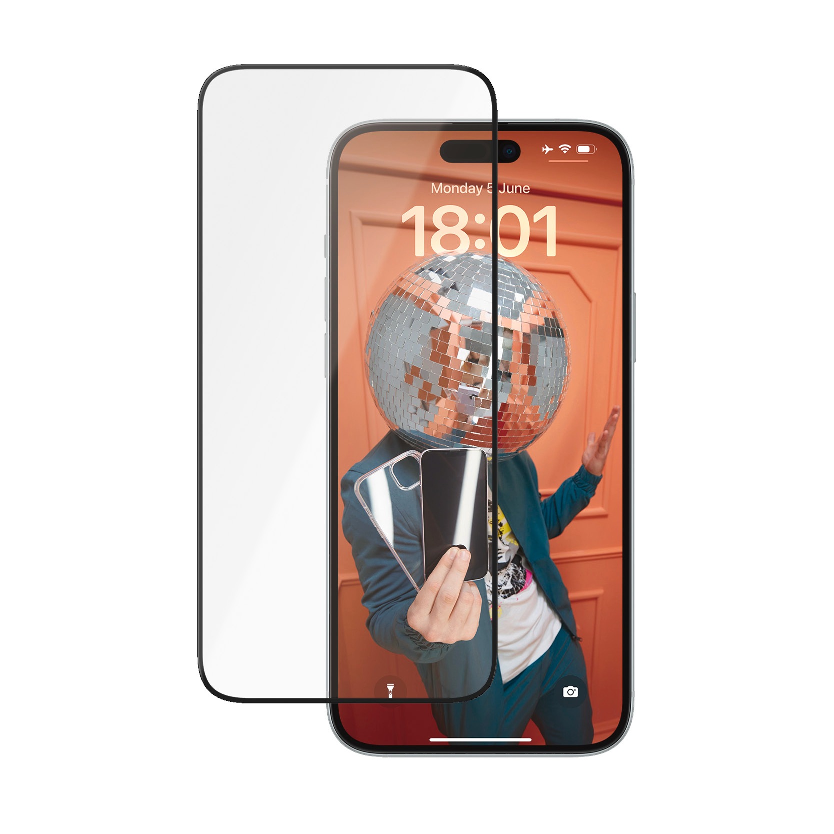 PanzerGlass Displayschutzglas »Ultra-Wide Fit Ceramic Protection Screen Protector«, für Apple iPhone 15 Plus, (1 St.), Displayschutzfolie, Schutzfolie, Bildschirmschutz, kratz- & stoßfest