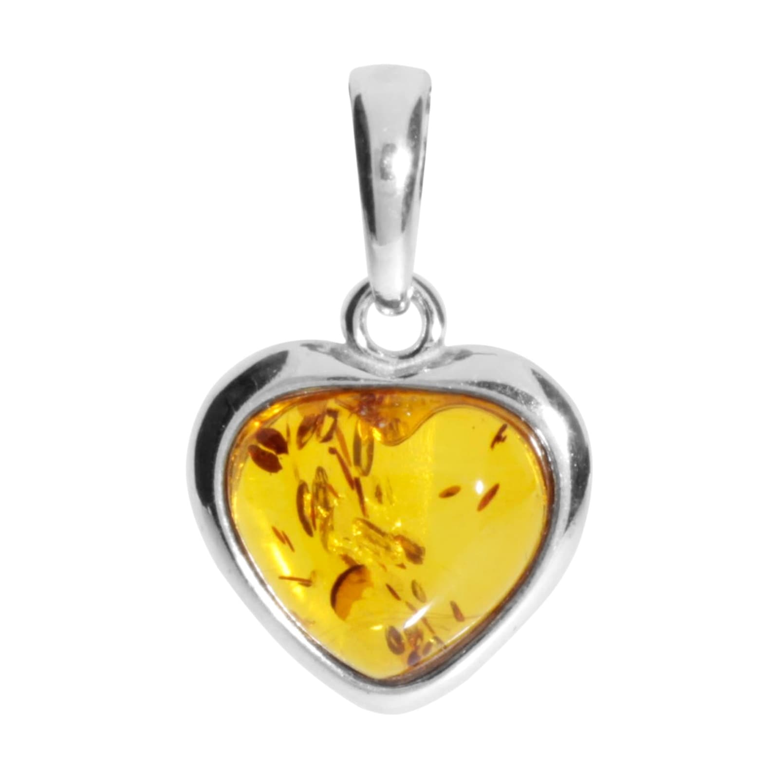 Kettenanhänger OSTSEE-SCHMUCK "- Herz 13 mm - Silber 925/000 - Bernstein" Gr. 21, silber (silber 925, silberfarben, weiß), Schmuckanhänger, Damen, Silber 925 (Sterlingsilber), Kettenanhänger