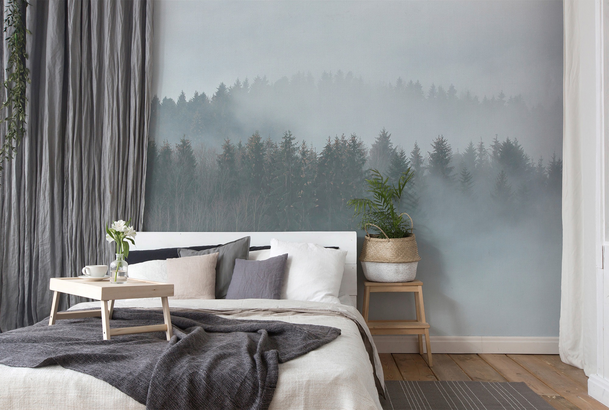 living walls Fototapete »Designwalls Misty Forest« glatt Vlies, Wand, Schräge, Decke