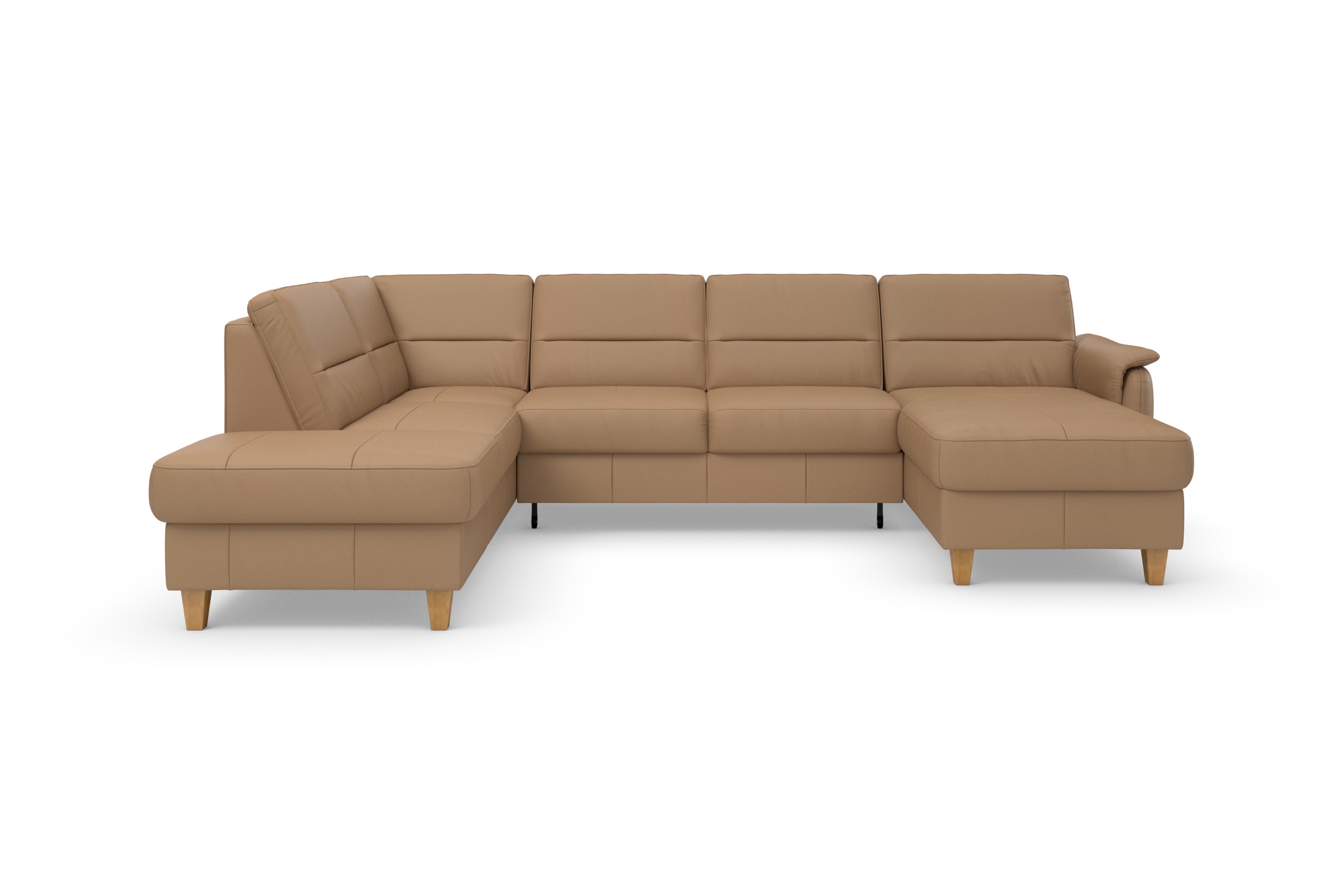 Home affaire Wohnlandschaft »Palmera U-Form, B: 308 cm«, optional Bettfunktion & Bettkasten, Federkern