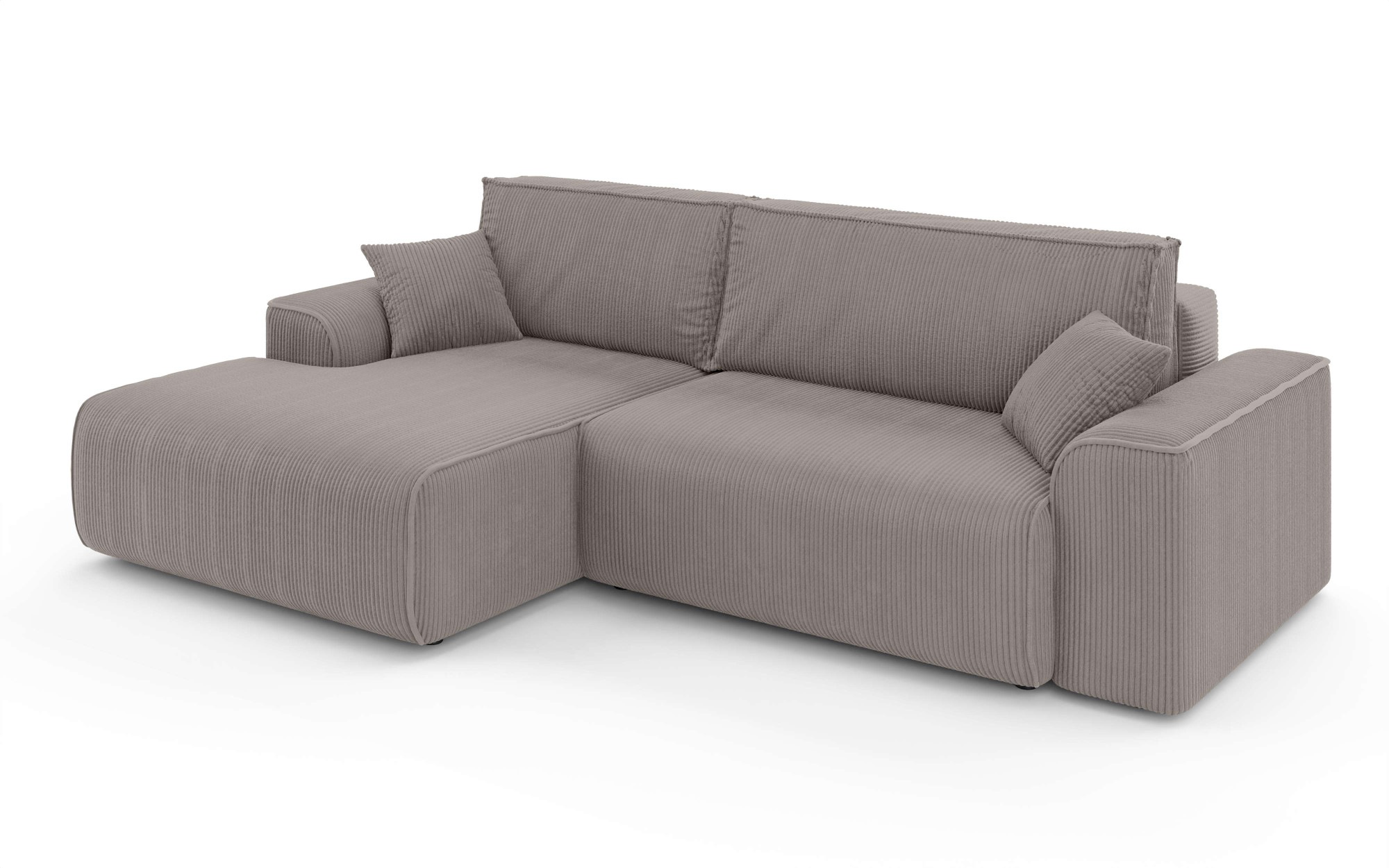 Home affaire Ecksofa »Santenay mit Bettfunktion und Bettkasten, Maße: B/T/H 266/164/90 cm«, L-Form mit Wellenfederung, Schlaffläche: 140x213 cm, auch in Cord