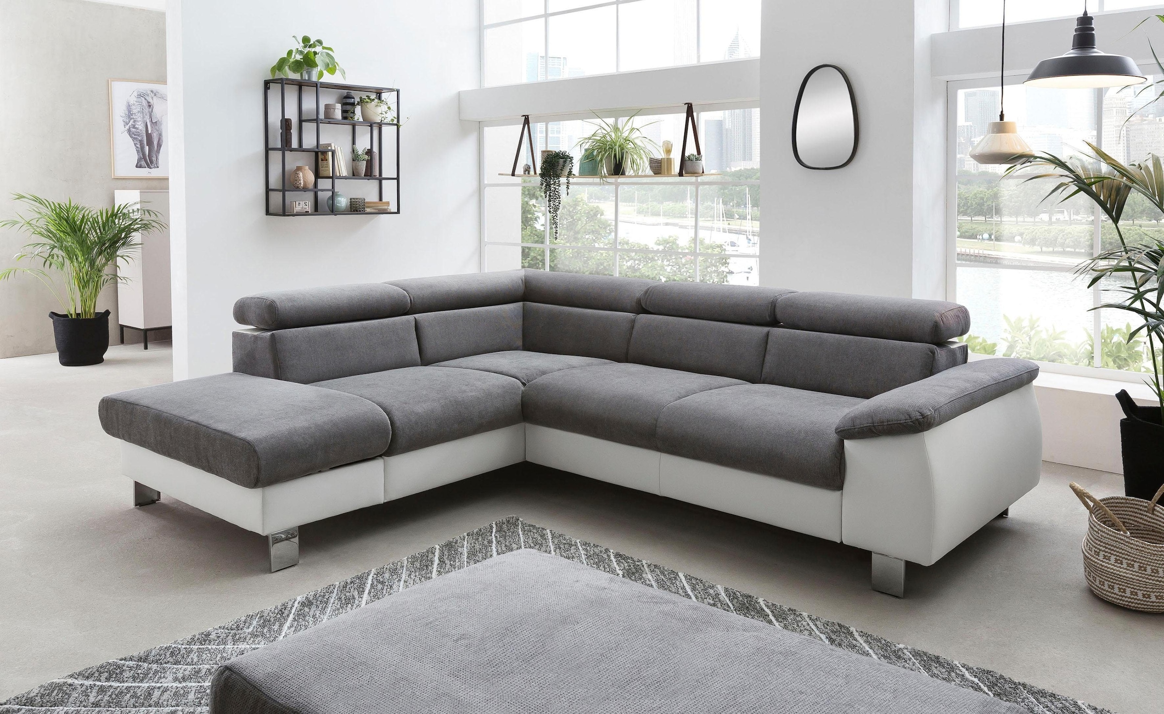 COTTA Ecksofa "Komaris L-Form, B: 249 cm" mit Kopfteilverstellung, optional günstig online kaufen