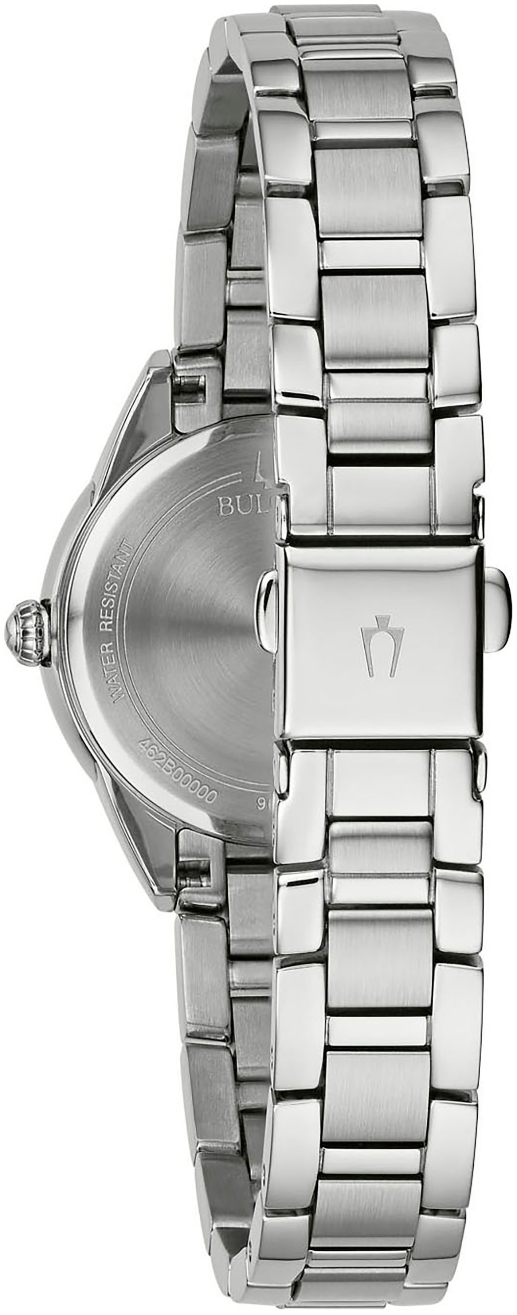 Bulova Quarzuhr, Armbanduhr, Damenuhr, Edelstahlarmband, analog