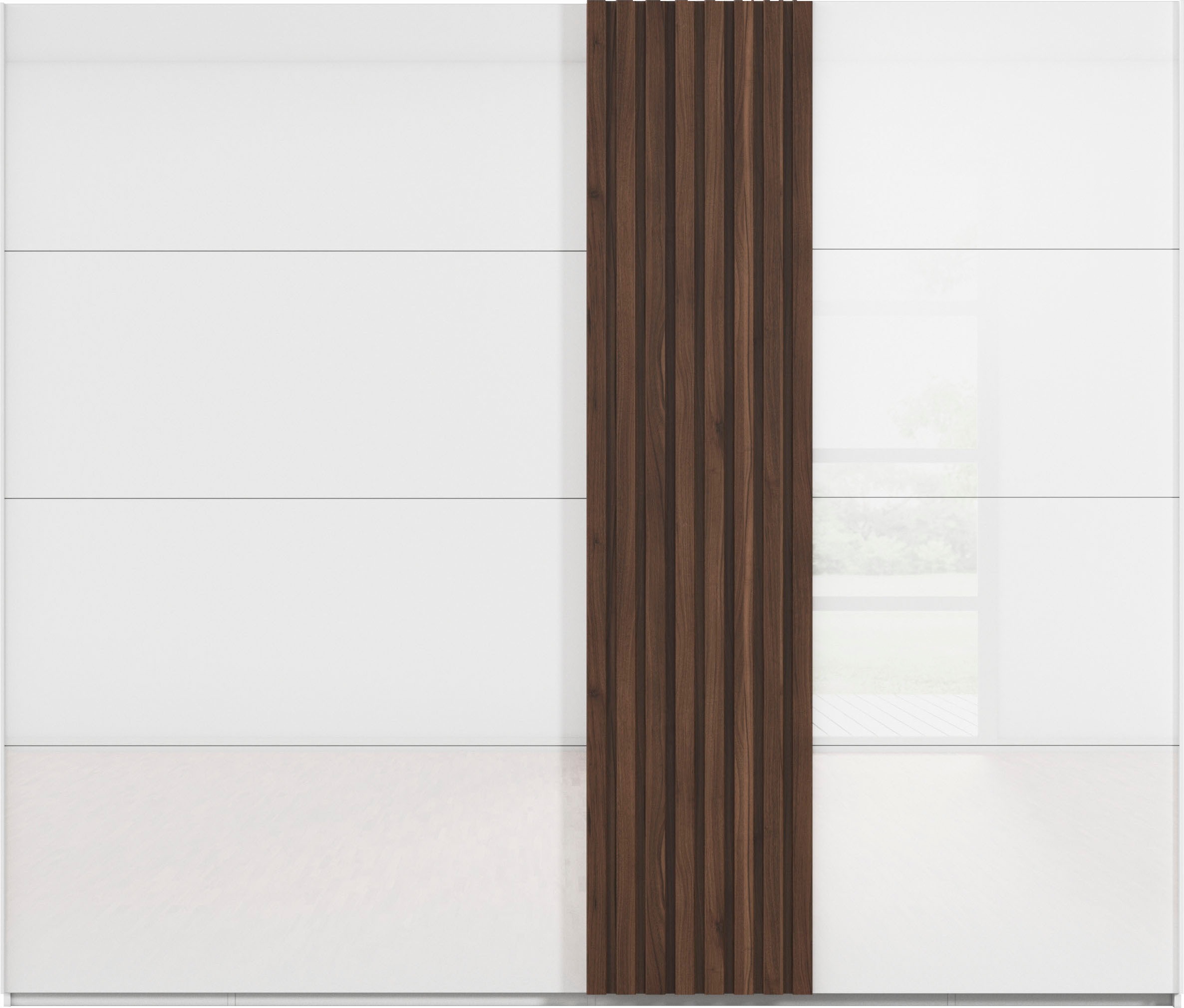 rauch Schwebetürenschrank »Kleiderschrank Schrank Garderobe Wäscheschrank TEGIO«, mit hochwertigen Holzdekoraufleistung und Glasfront MADE IN GERMANY
