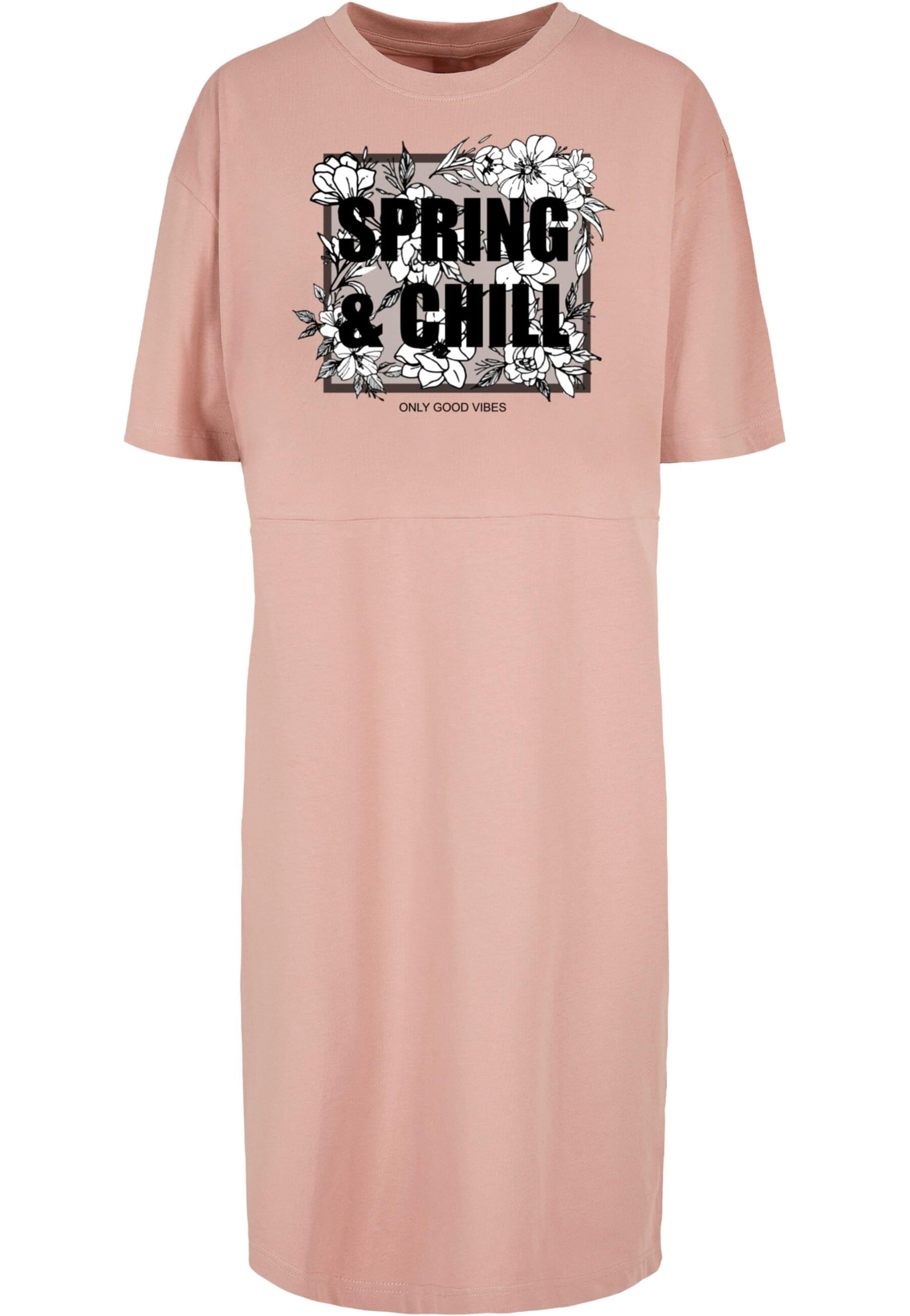 Merchcode Shirtkleid "Merchcode Damen Ladies Spring And Chill Oversized Slit Tee Dress", (1 tlg.)