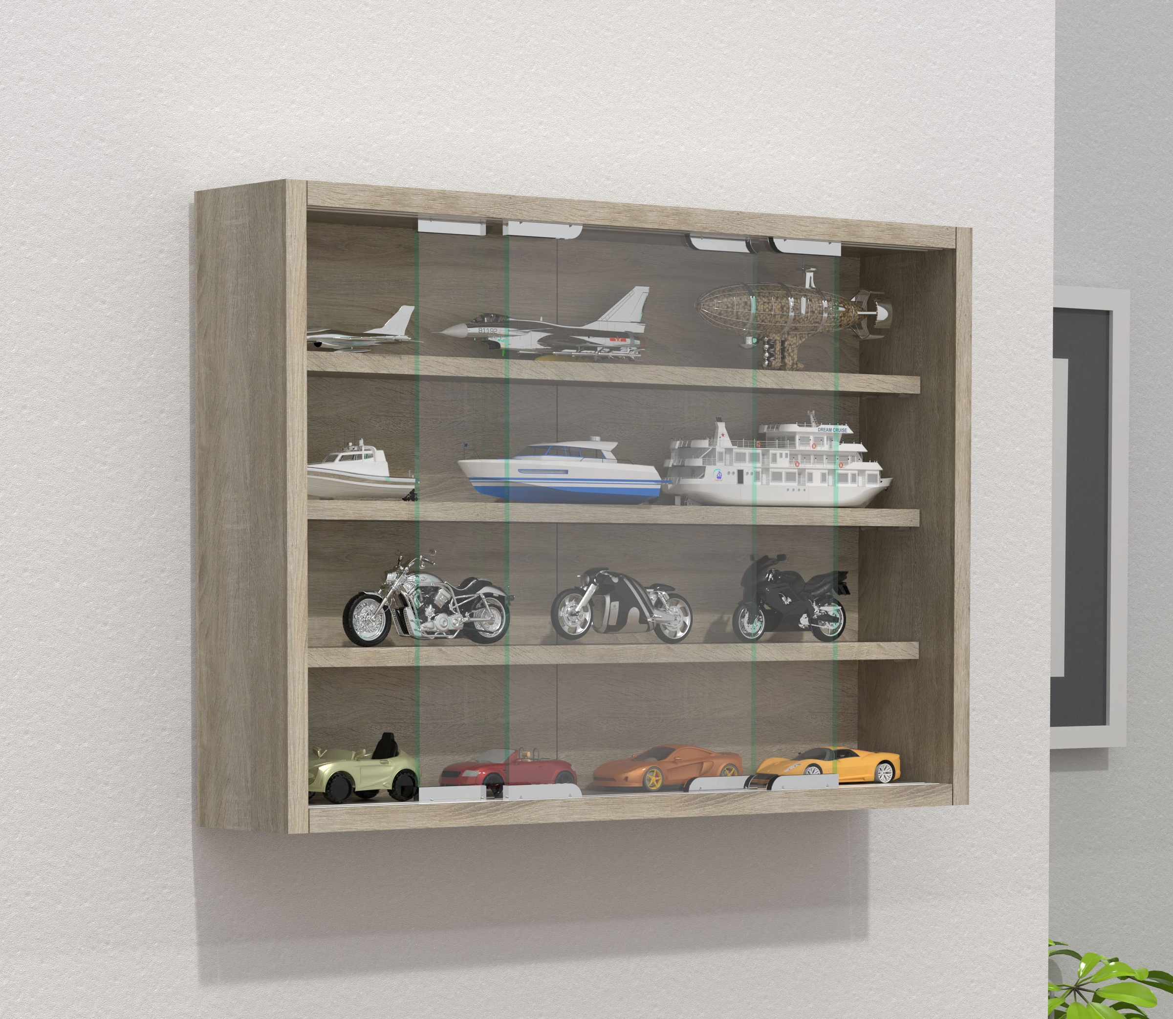 Thumbnail - VCM Wandregal "Hängevitrine Wandvitrine Sammel Deko Agisa M" 1 Stk. tlg.