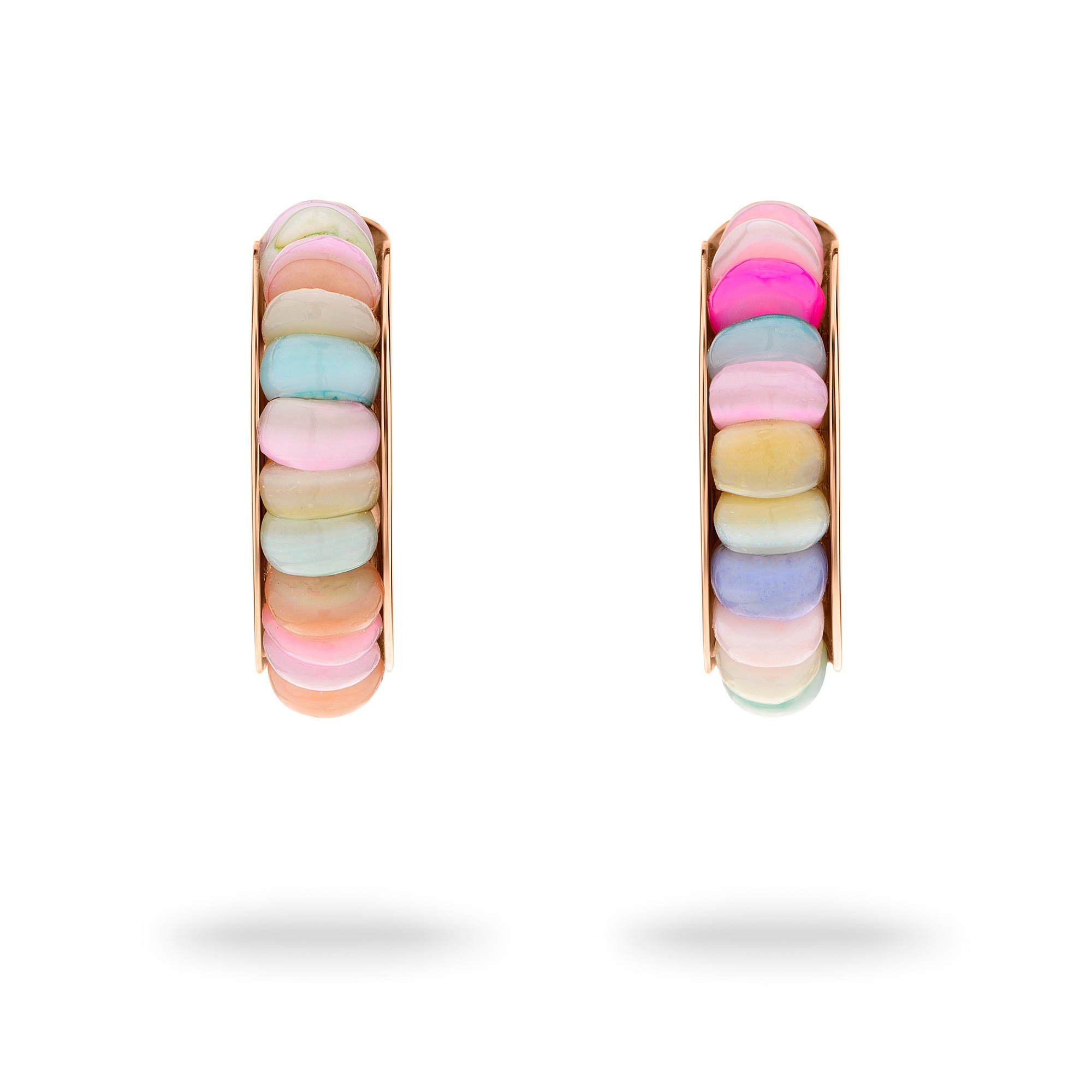 Tamaris Paar Creolen »Schmuck Geschenk Edelstahl Ohrringe All About Beads«, mit Naturstein