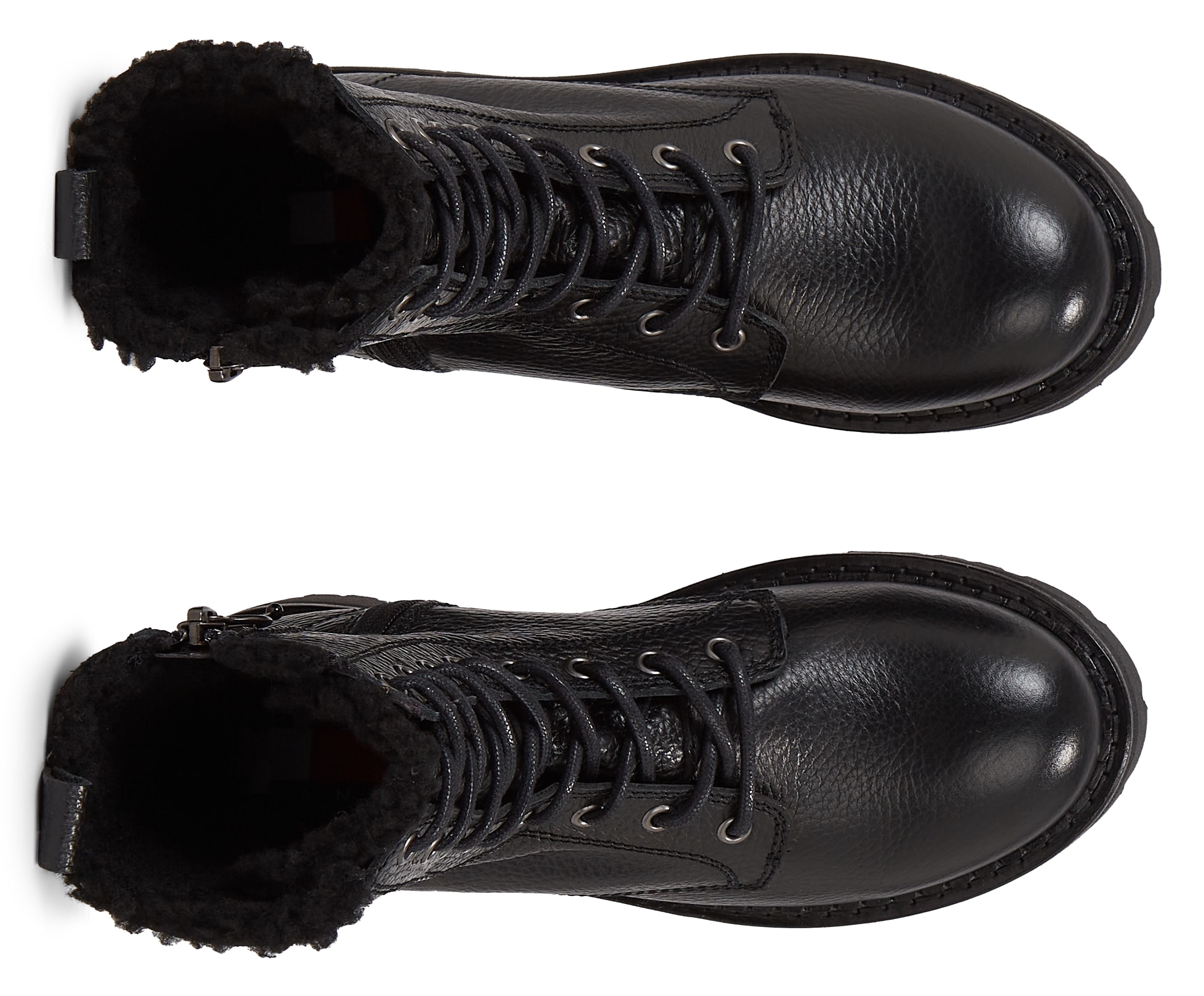 Tommy Jeans Winterstiefelette »TJW URBAN BOOT TUMBLED LTR WL«, Blockabsatz, Plateau, Schnürboots mit seitlicher Logoflagge