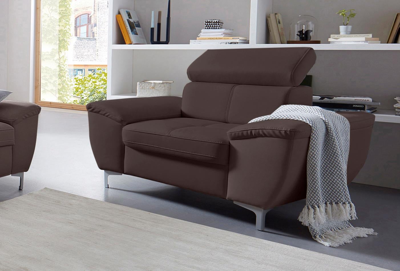 exxpo - sofa fashion Sessel "Azzano, Loungesessel, bequem,", mit toller Kopfteilverstellung für noch mehr Sitzkomfort