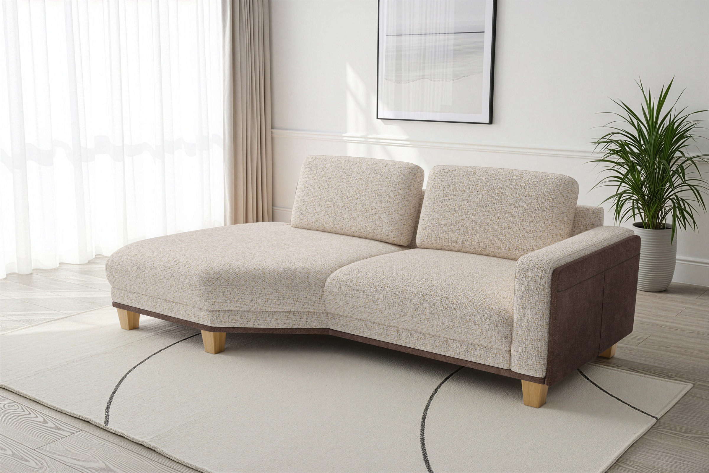 sit&more Ecksofa "Concept" Modernes Sofa in drei Fußfarben zur Auswahl