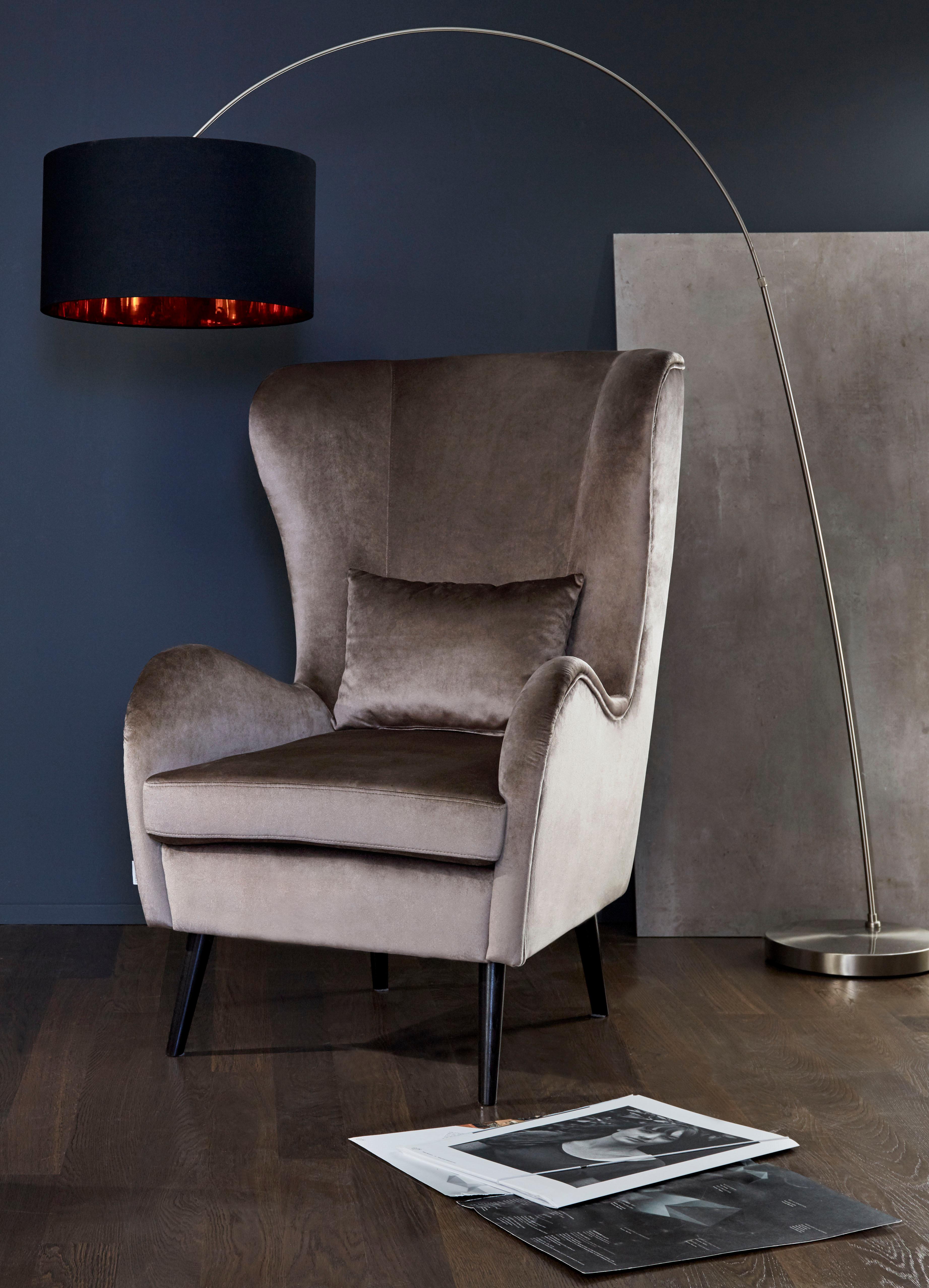 OTTO home Sessel "Salla auch in Fellimitat und Feincord, viele Bezugsarten, Ohrensessel" wahlweise mit oder ohne Hocker; großer Sessel: Maße B/T/H: 78/94/118cm