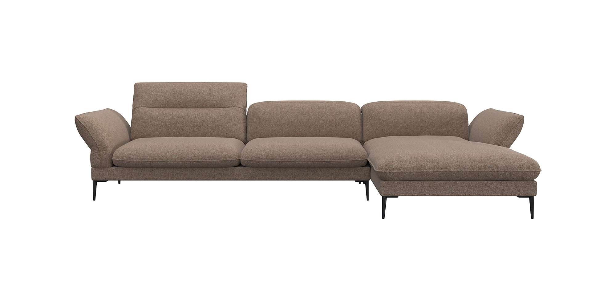 FLEXLUX Ecksofa »Salino, Funktionssofa mit Recamiere, Relaxsofa, Ecksofa«, Sofa mit Arm- und Kopfteil-Verstellungen, Kaltschaum & Stahl-Wellen