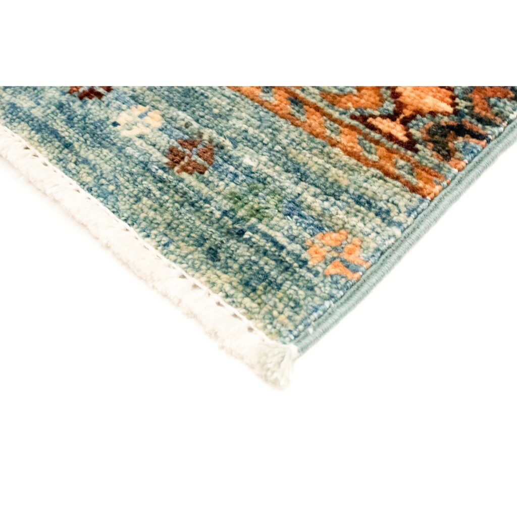 morgenland Wollteppich »Ziegler Modern Teppich handgeknüpft blau«, rechteckig