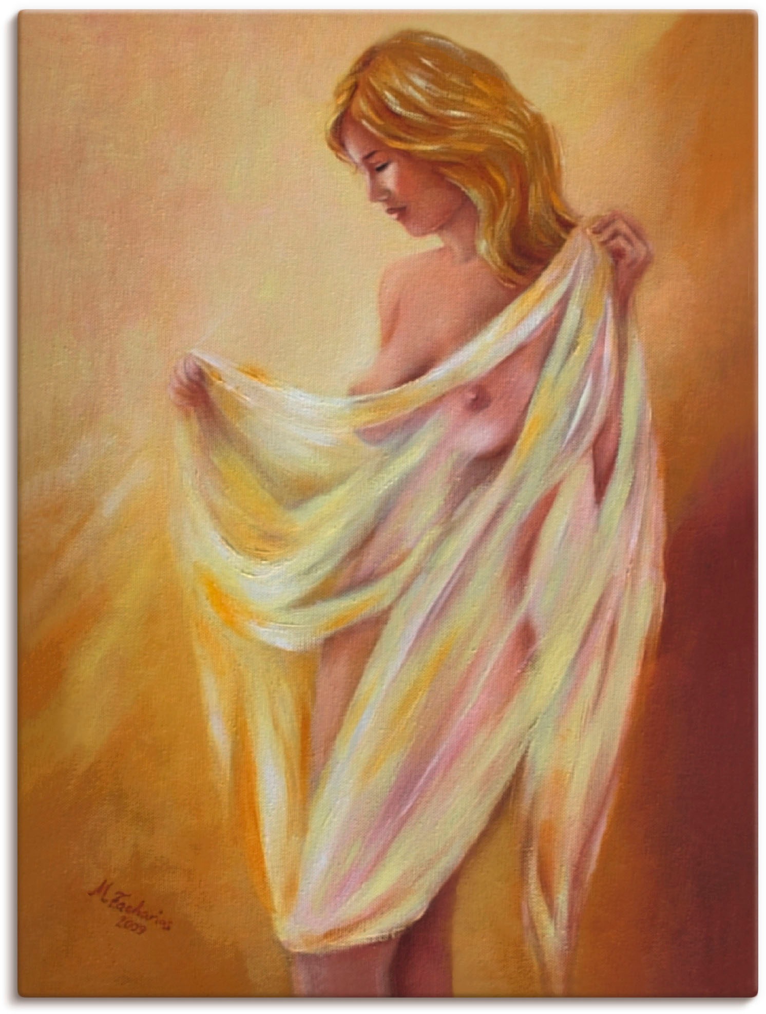 Artland Wandbild "Akt mit Tuch" Frau 1 Stk. tlg. als Leinwandbild, Poster i günstig online kaufen