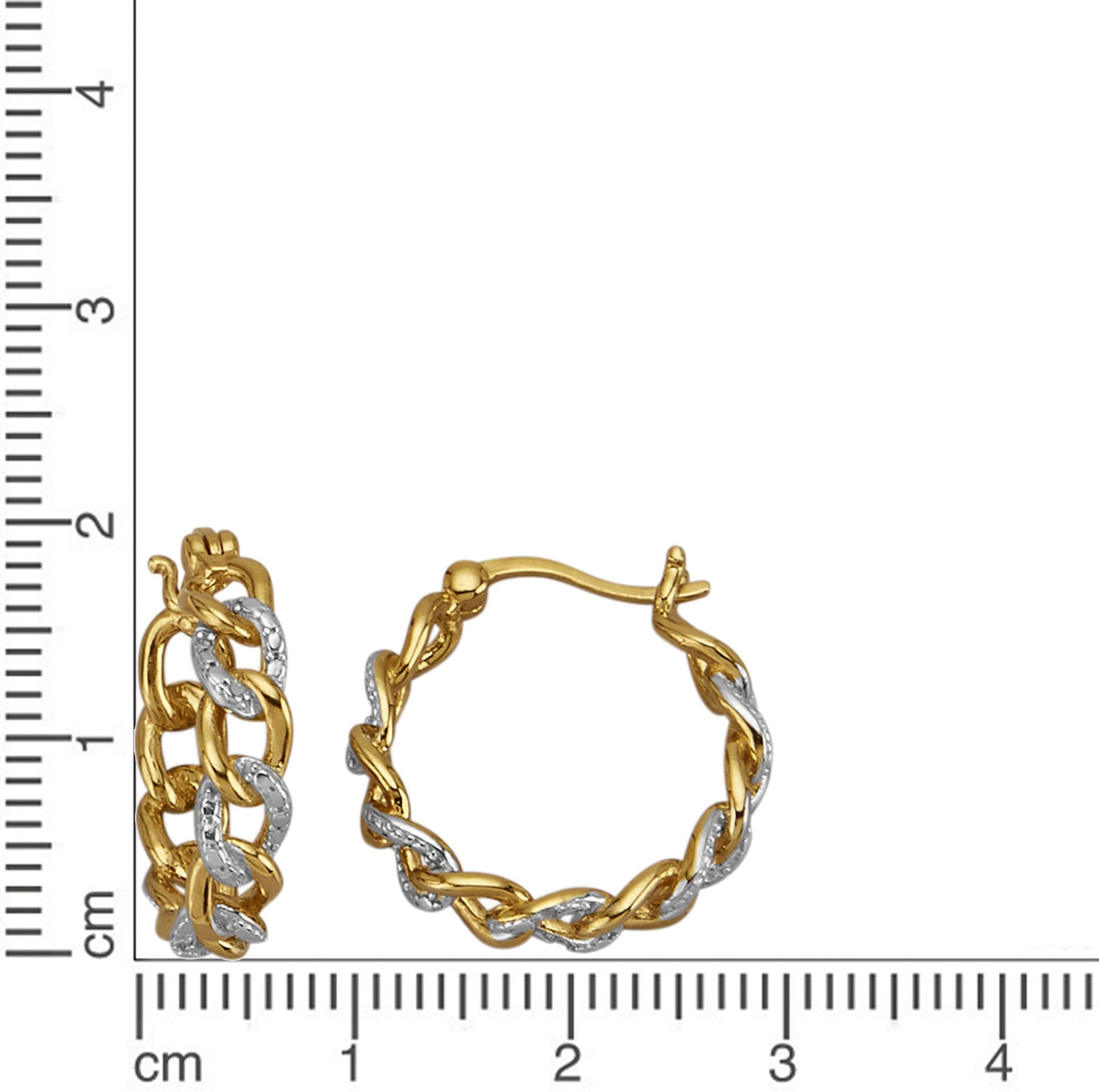 Firetti Paar Creolen »Schmuck Geschenk Silber 925 Ohrschmuck Ohrringe Kette Bicolor«, mit Diamant