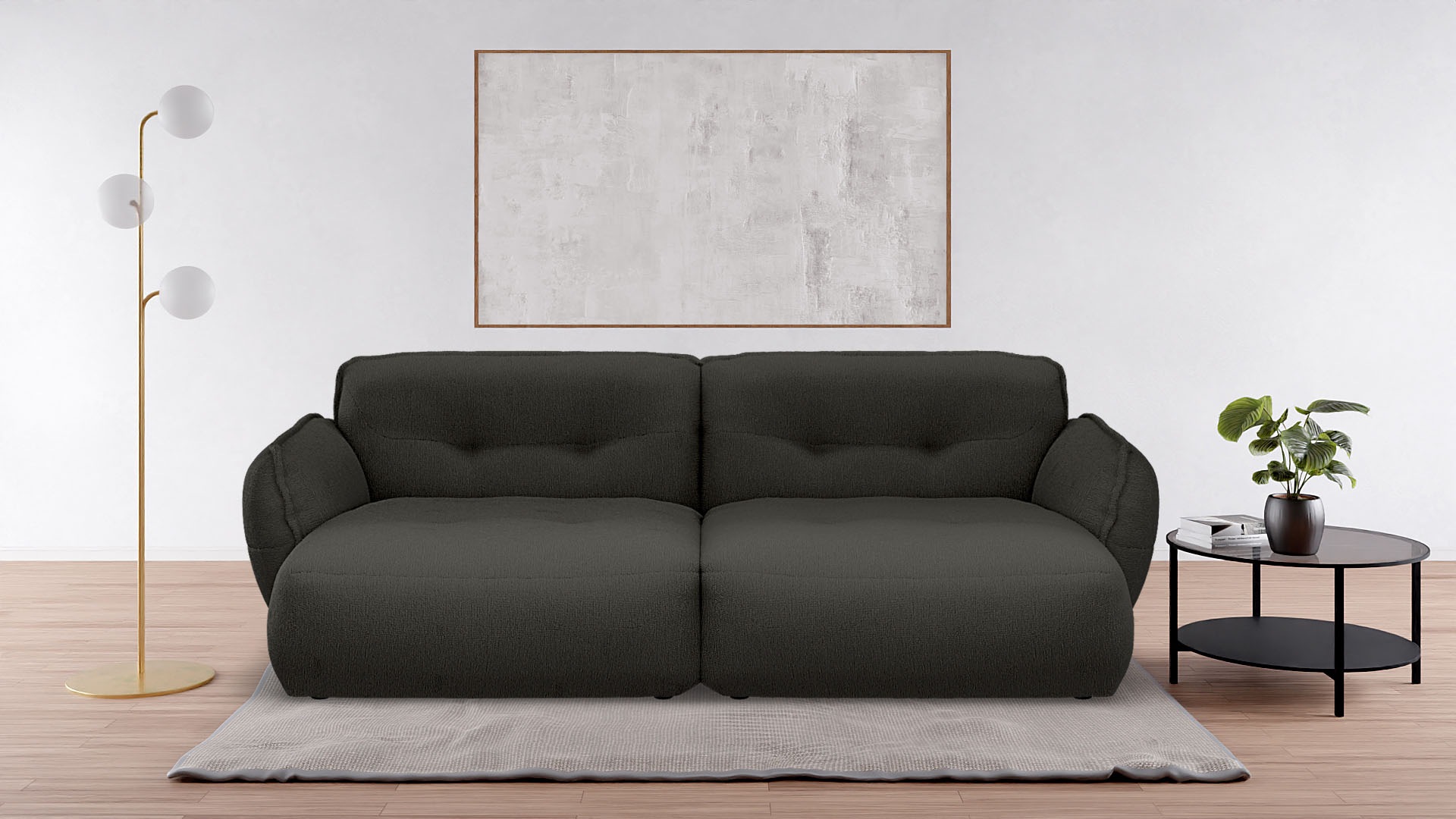 Big-Sofa BETYPE, B:285cm H:87cm T:184cm, grau, 100% Polyester, Sofas, "Be Fluffy moderner Love Seat, XXL Sofa, Lese-Sessel, Mega Sofa", Softes