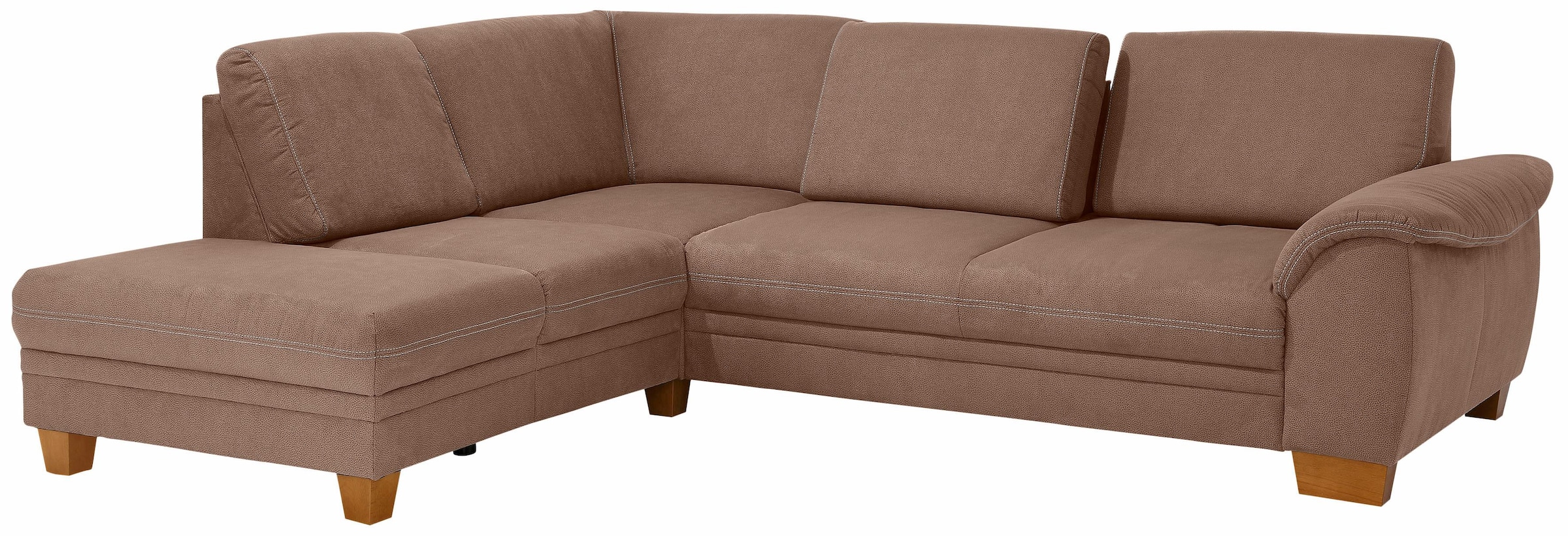 Home affaire Ecksofa »Husum L-Form«, mit Sitztiefenverstellung, Federkern-Polsterung und Kontrastnaht