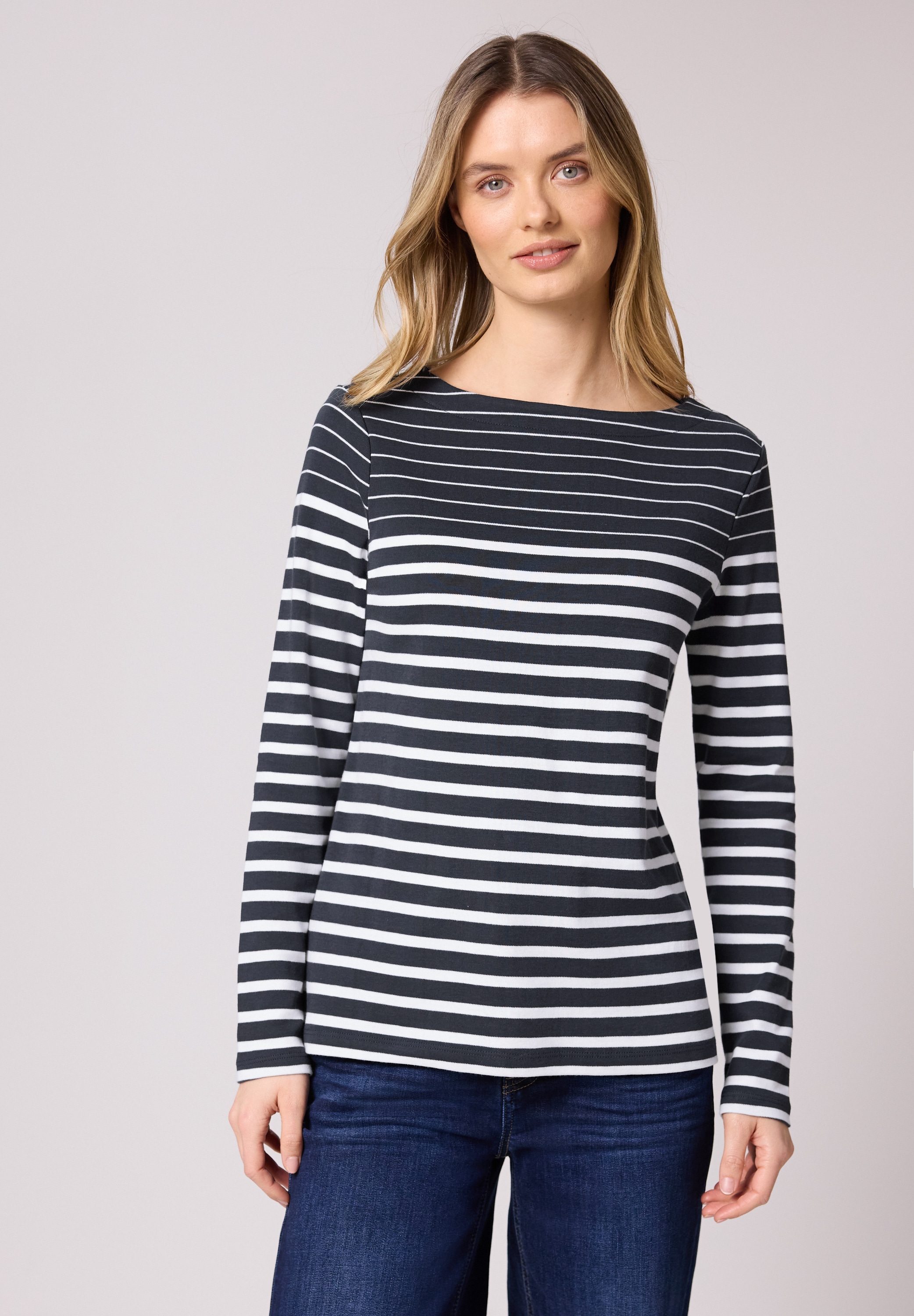 STREET ONE 3/4-Arm-Shirt aus reiner Baumwolle günstig online kaufen